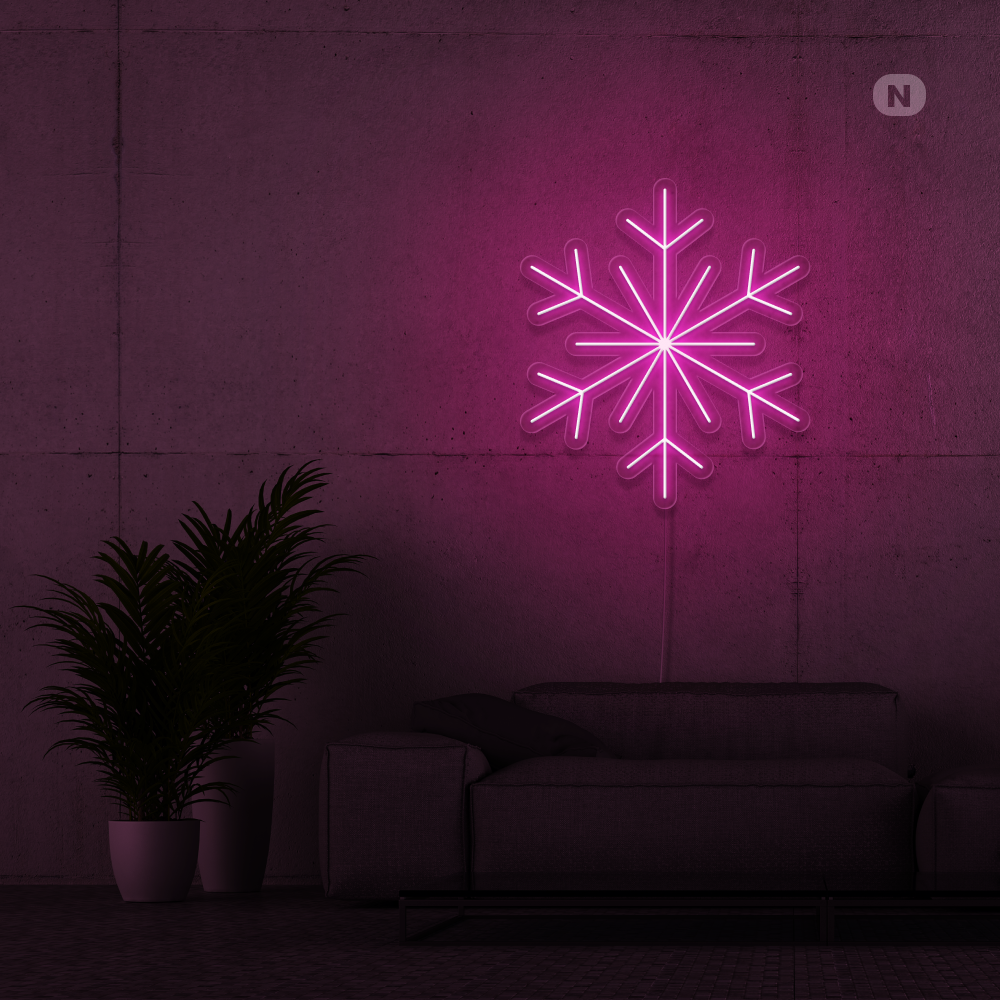 Neon Schild Schneeflocken