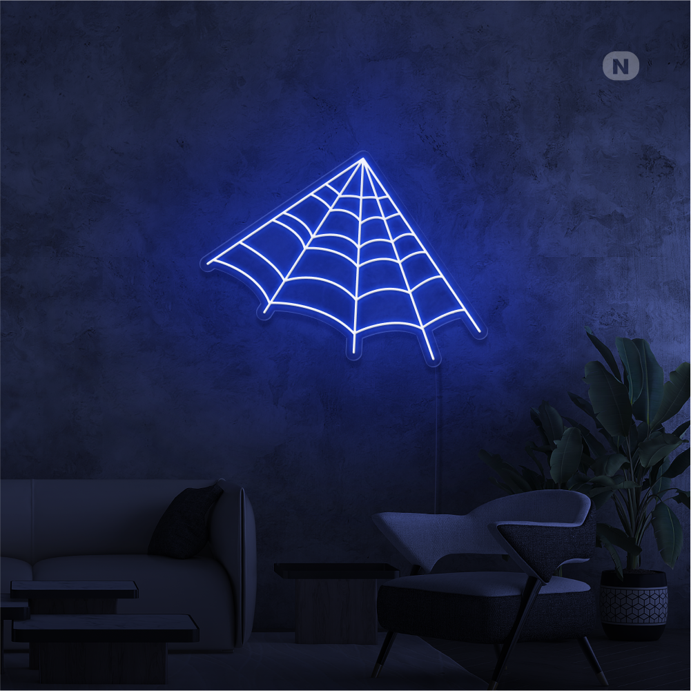 Neon Schild Spinnennetz