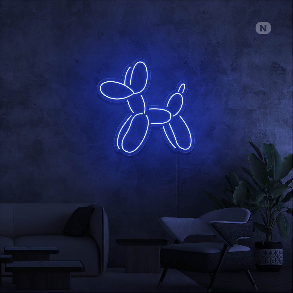 Neon Schild Ballon-Hund