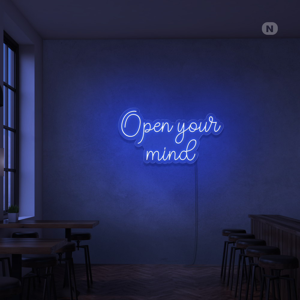 Neon Schild Open your mind