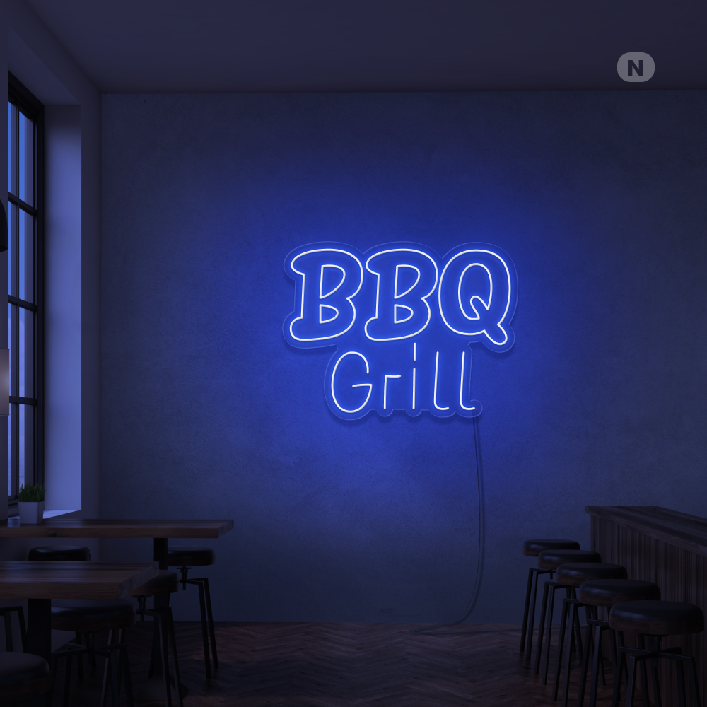 Neon Schild BBQ
