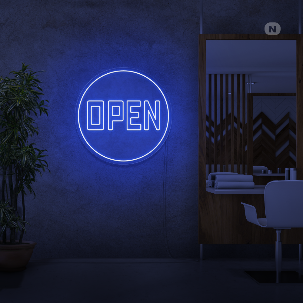 Neon Schild Open