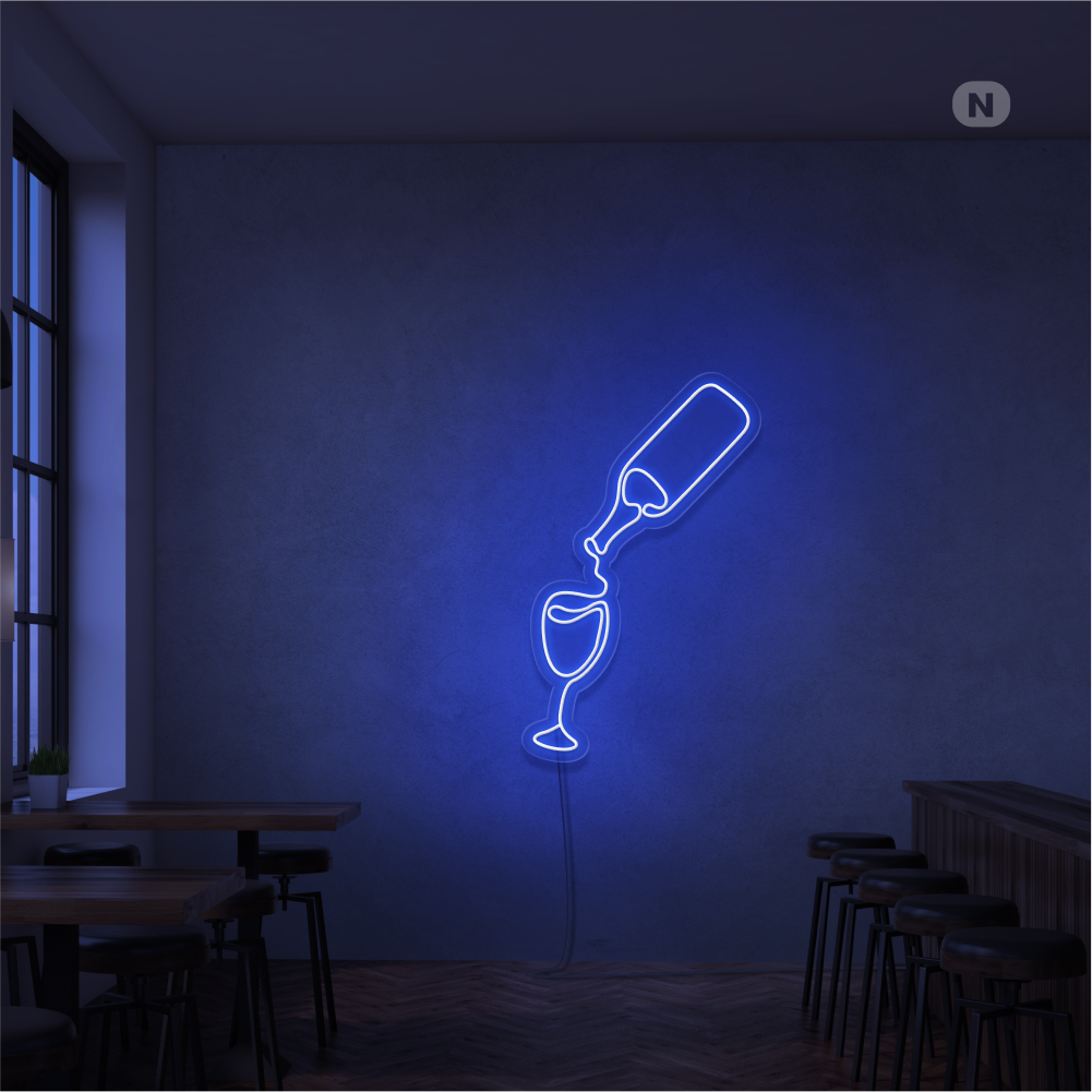 Neon Schild Weinliebhaber