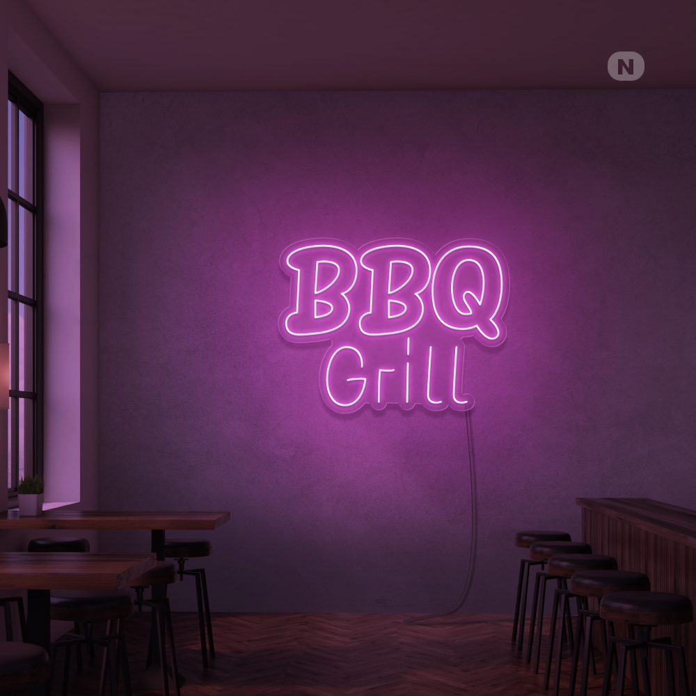 Neon Schild BBQ