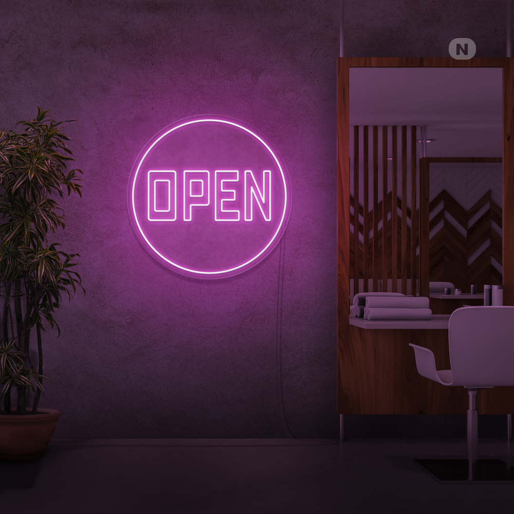 Neon Schild Open