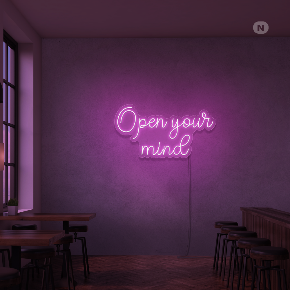 Neon Schild Open your mind
