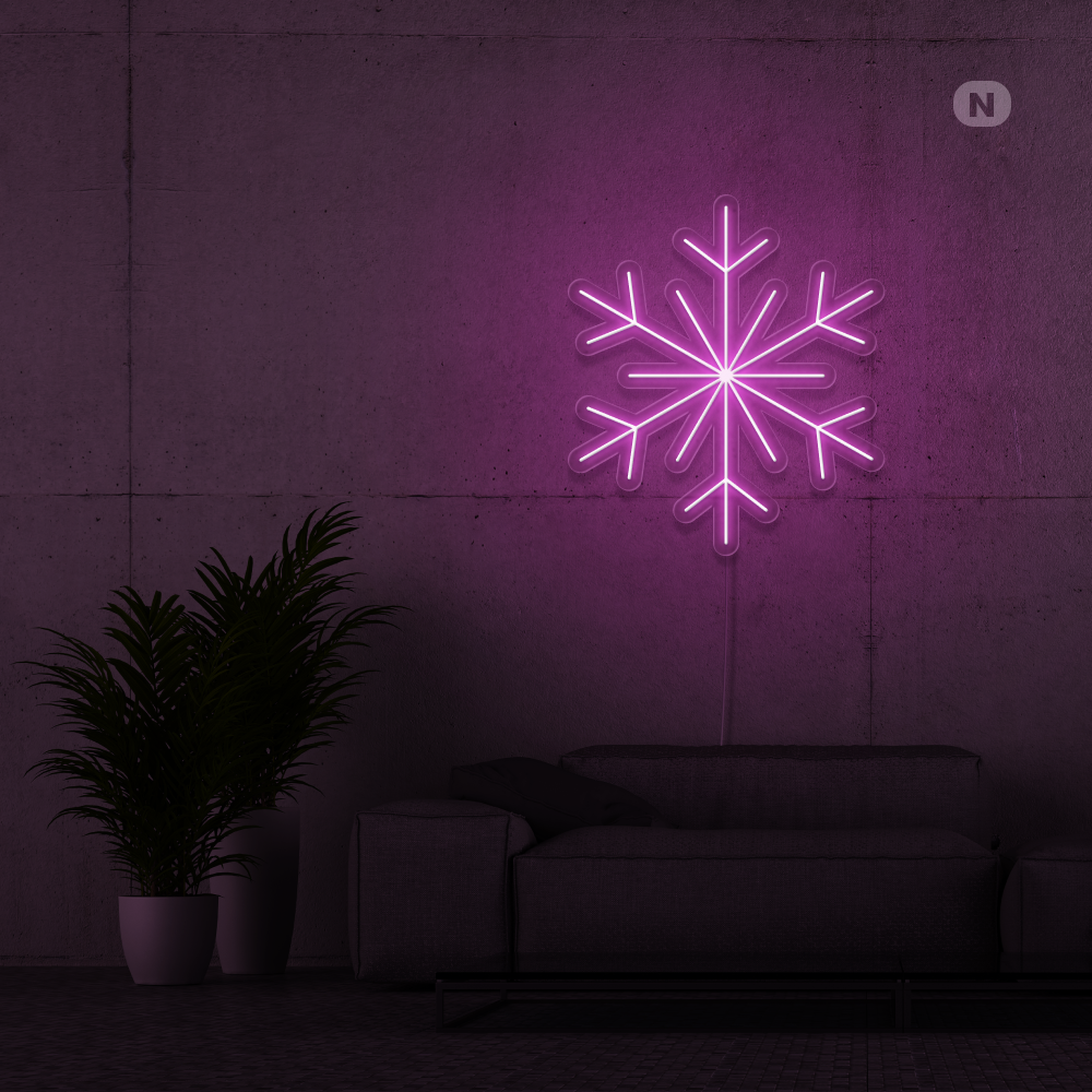 Neon Schild Schneeflocken