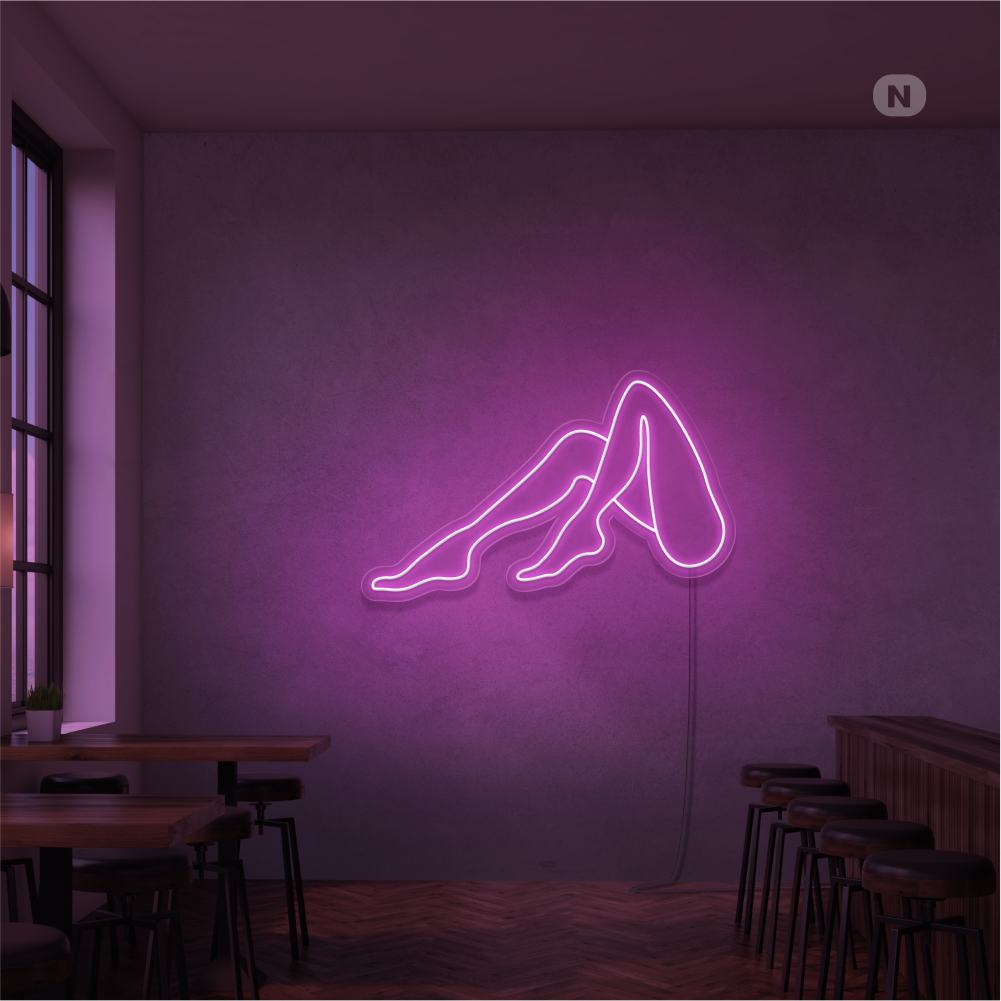 Neon Schild Frauen Beine
