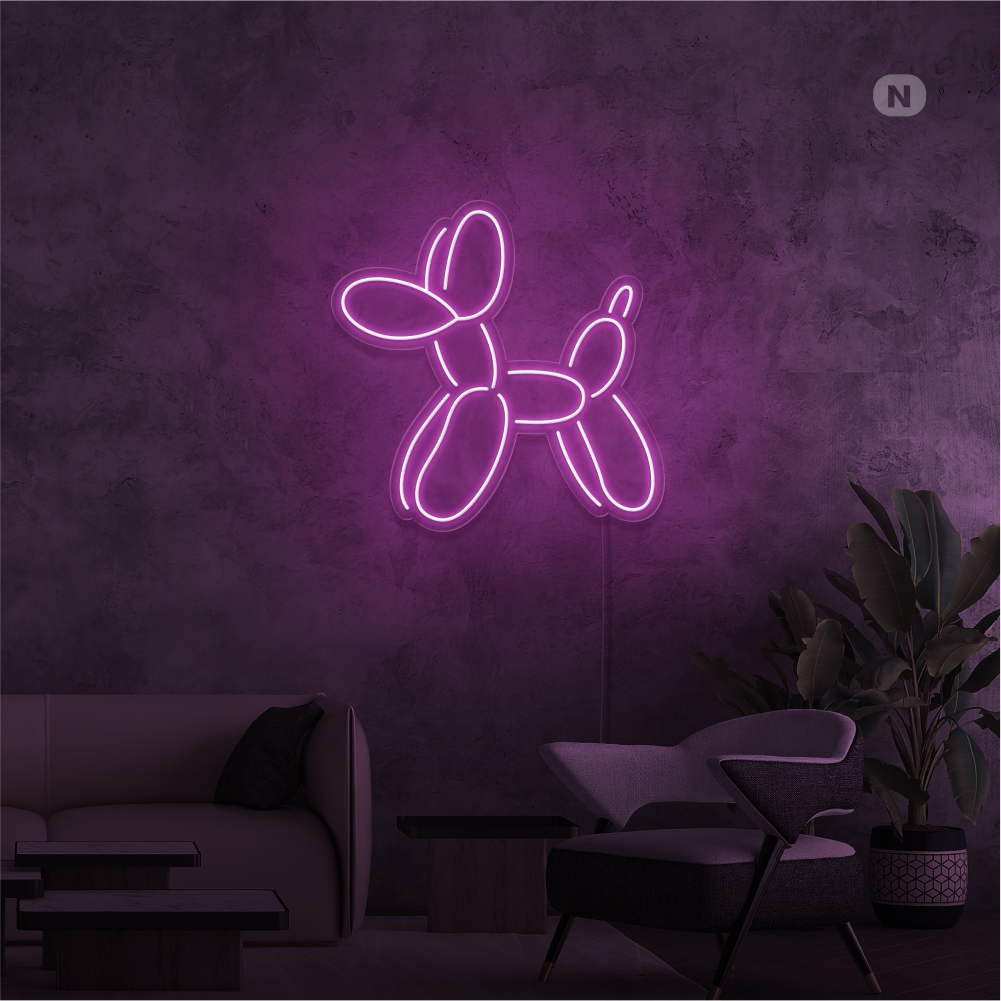 Neon Schild Ballon-Hund