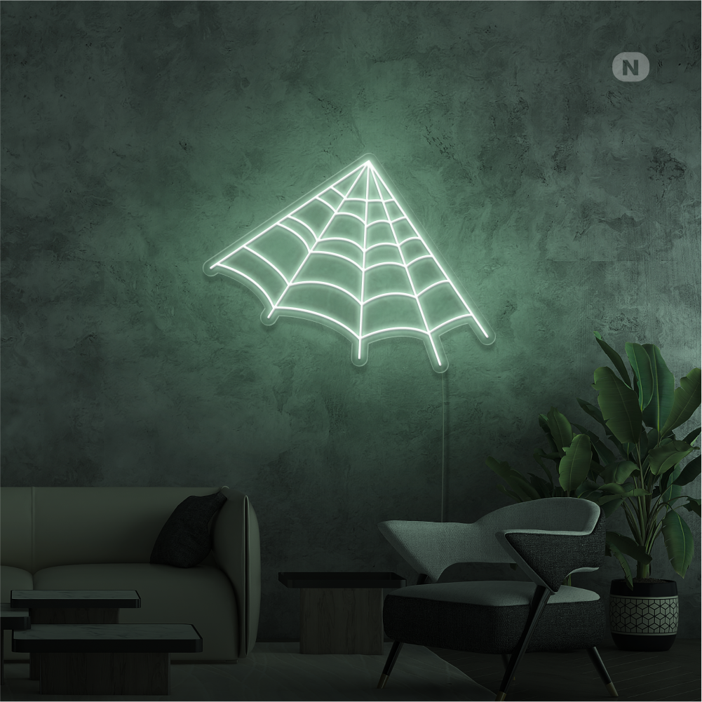 Neon Schild Spinnennetz