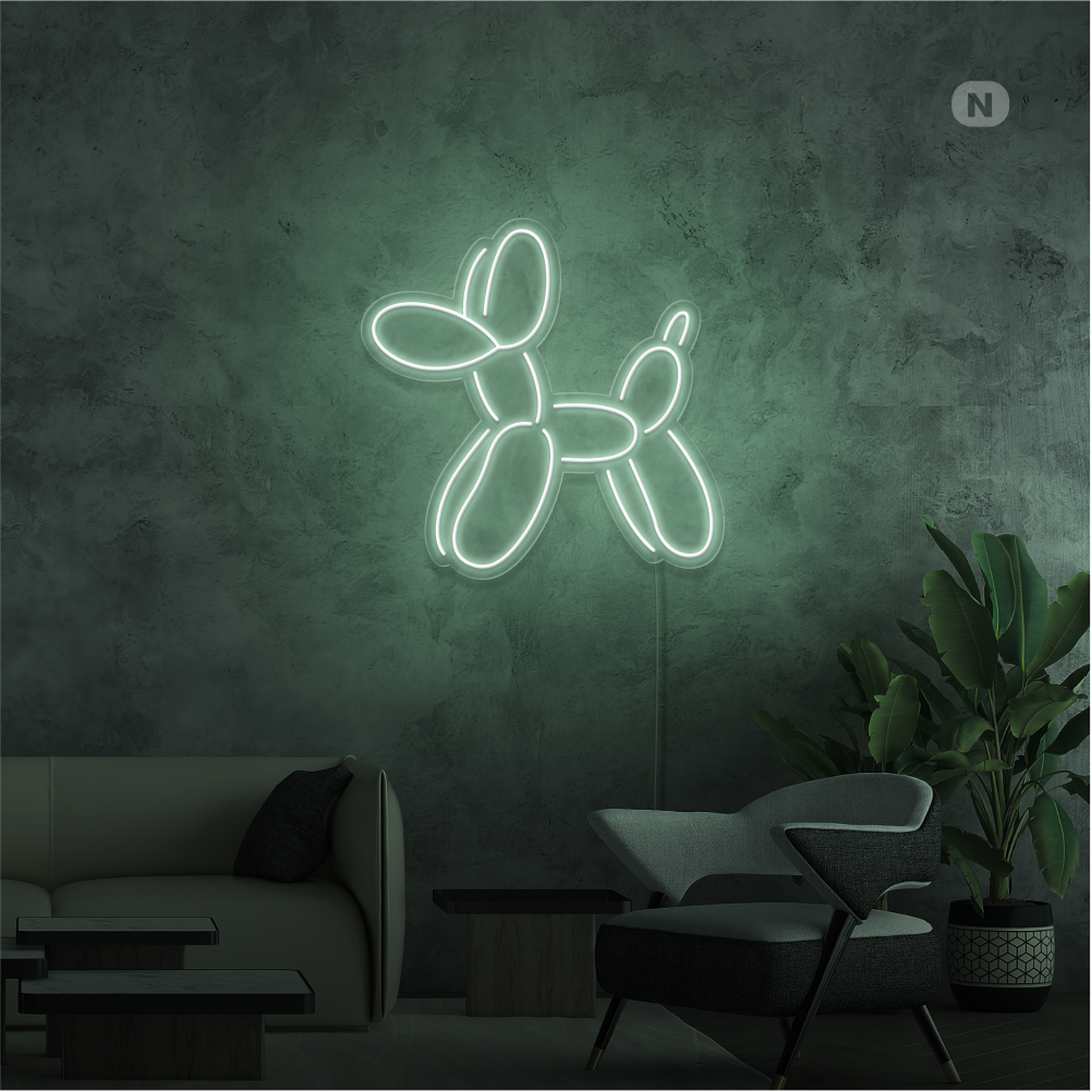 Neon Schild Ballon-Hund