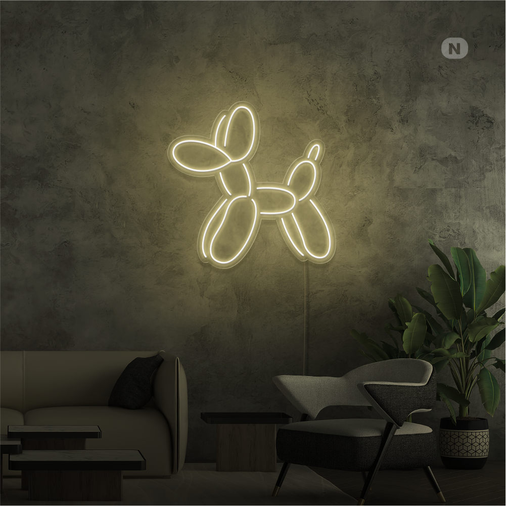Neon Schild Ballon-Hund