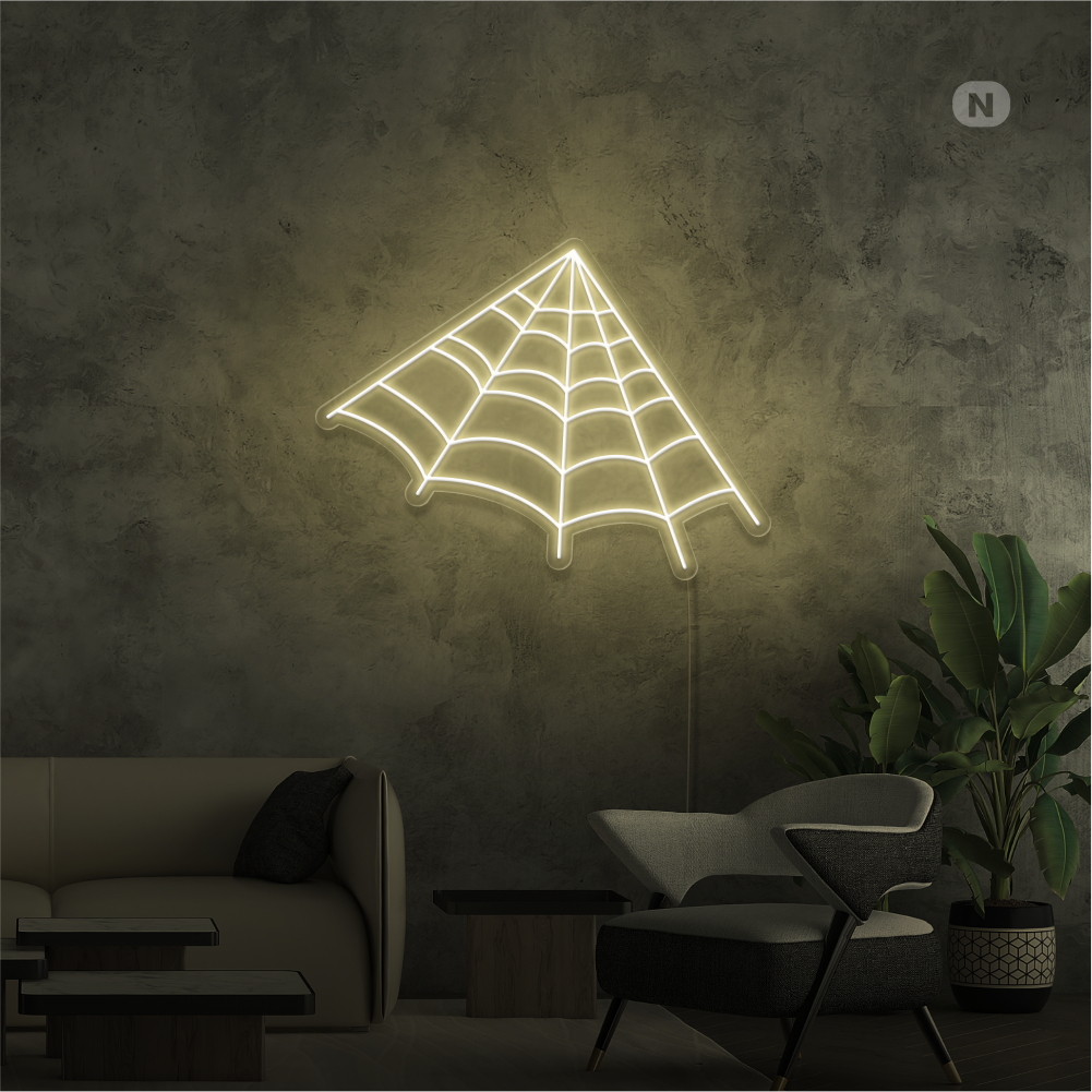 Neon Schild Spinnennetz