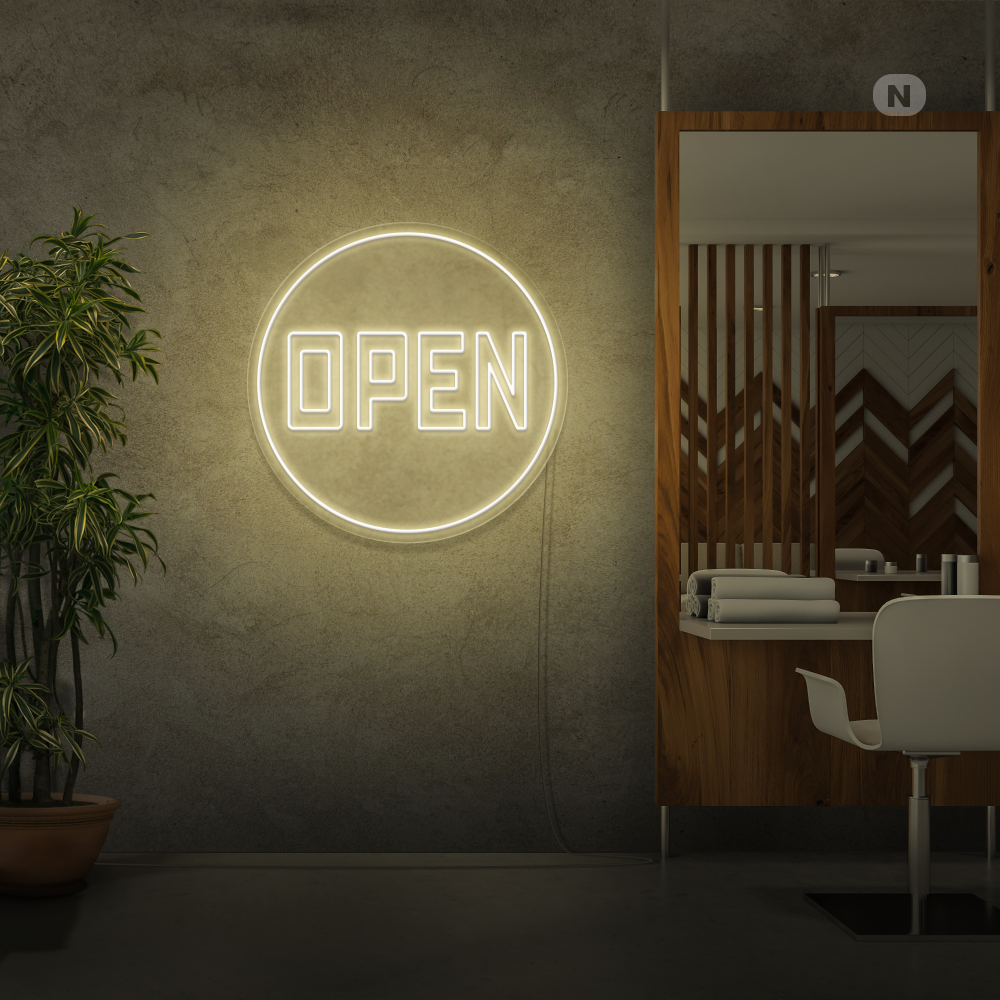 Neon Schild Open