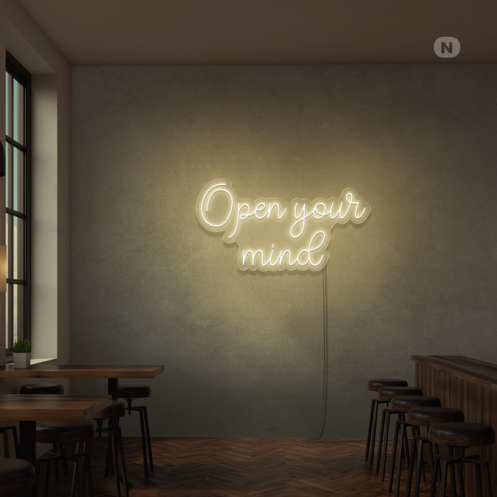 Neon Schild Open your mind