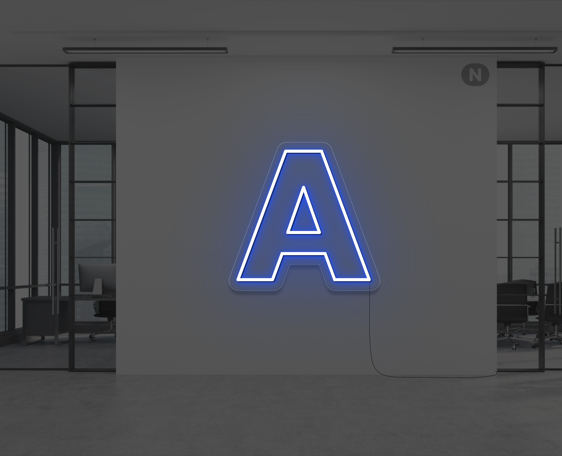 neon-buchstabe-a-blau