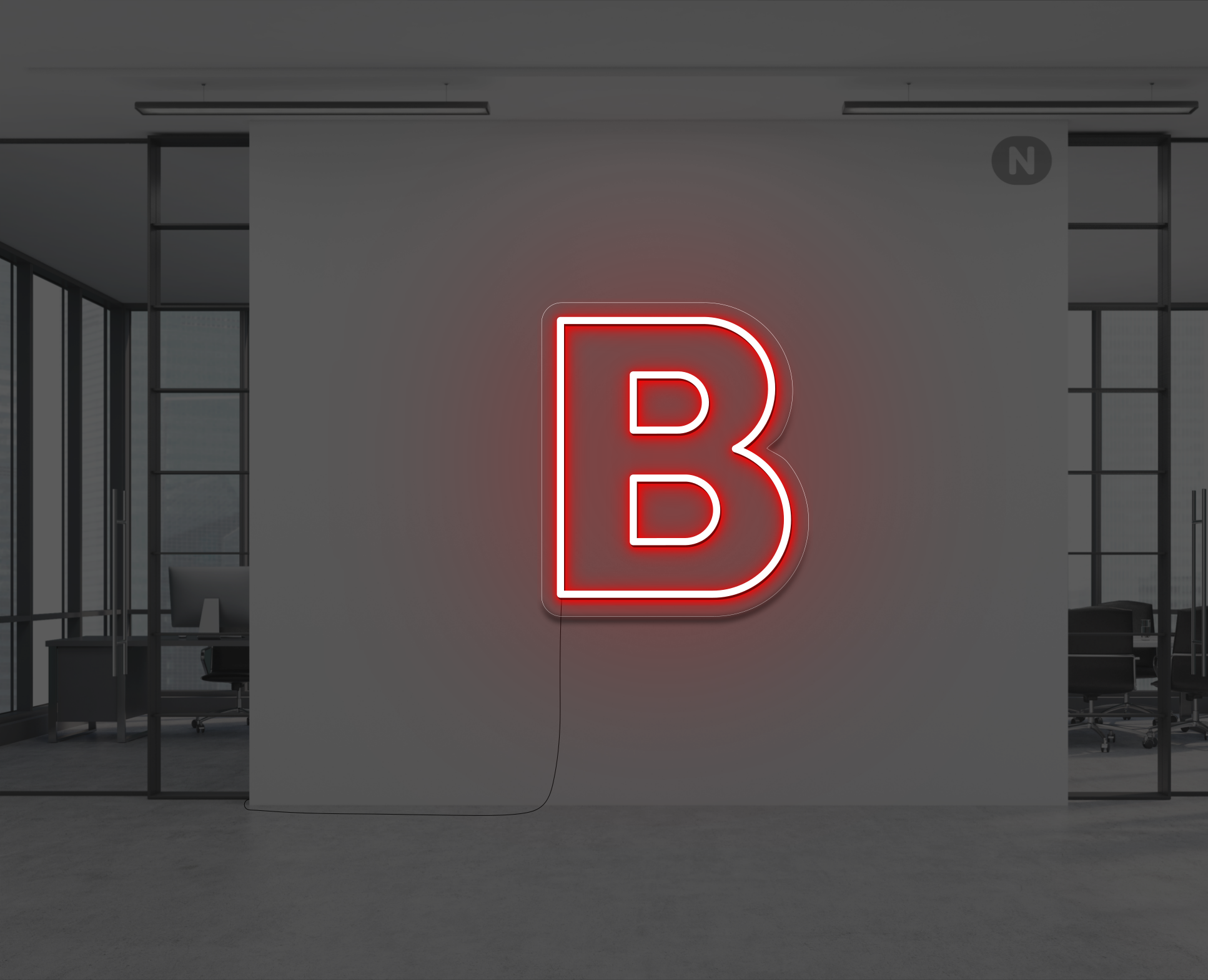 neon-buchstabe-b-rot