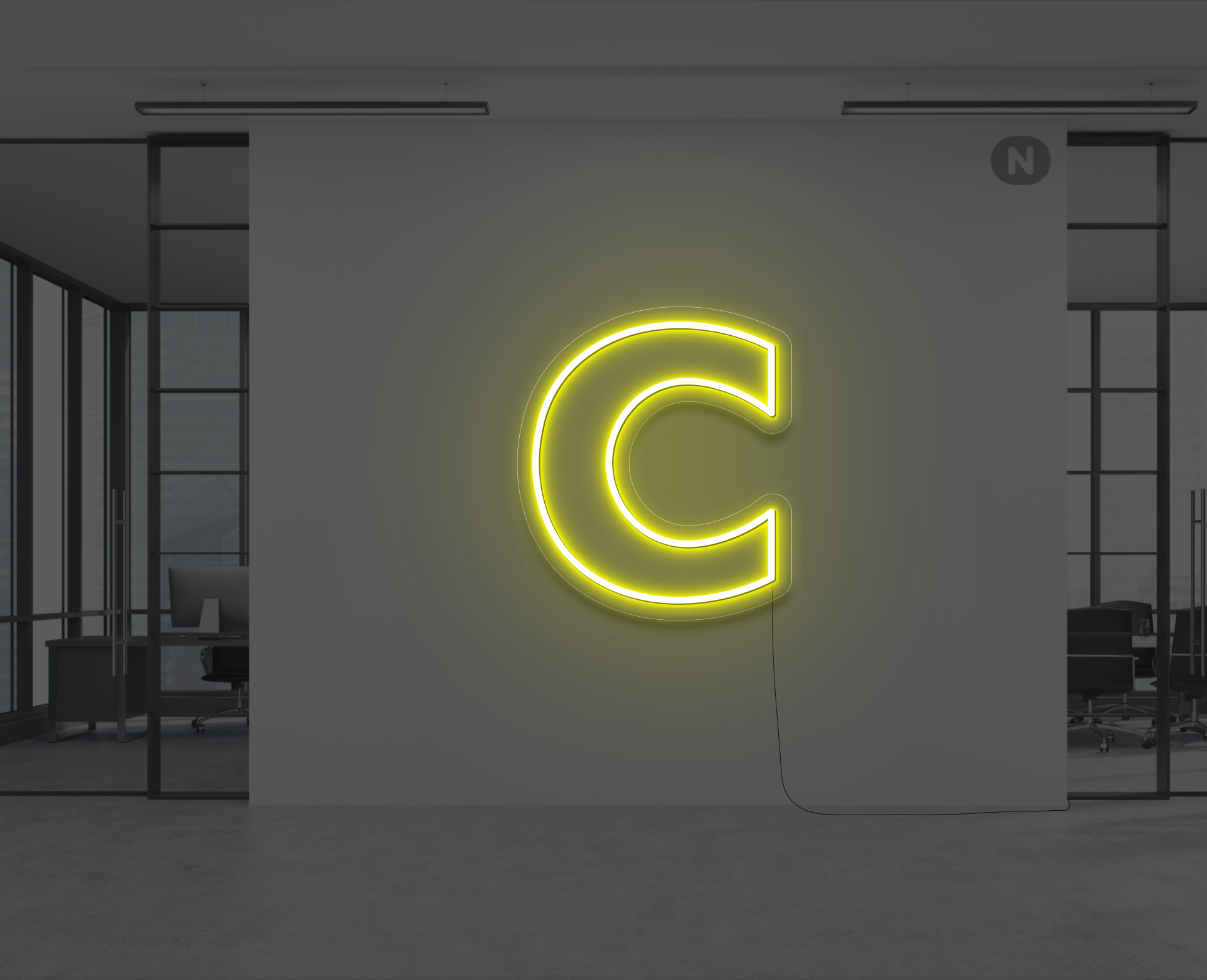 Neon-Buchstabe C