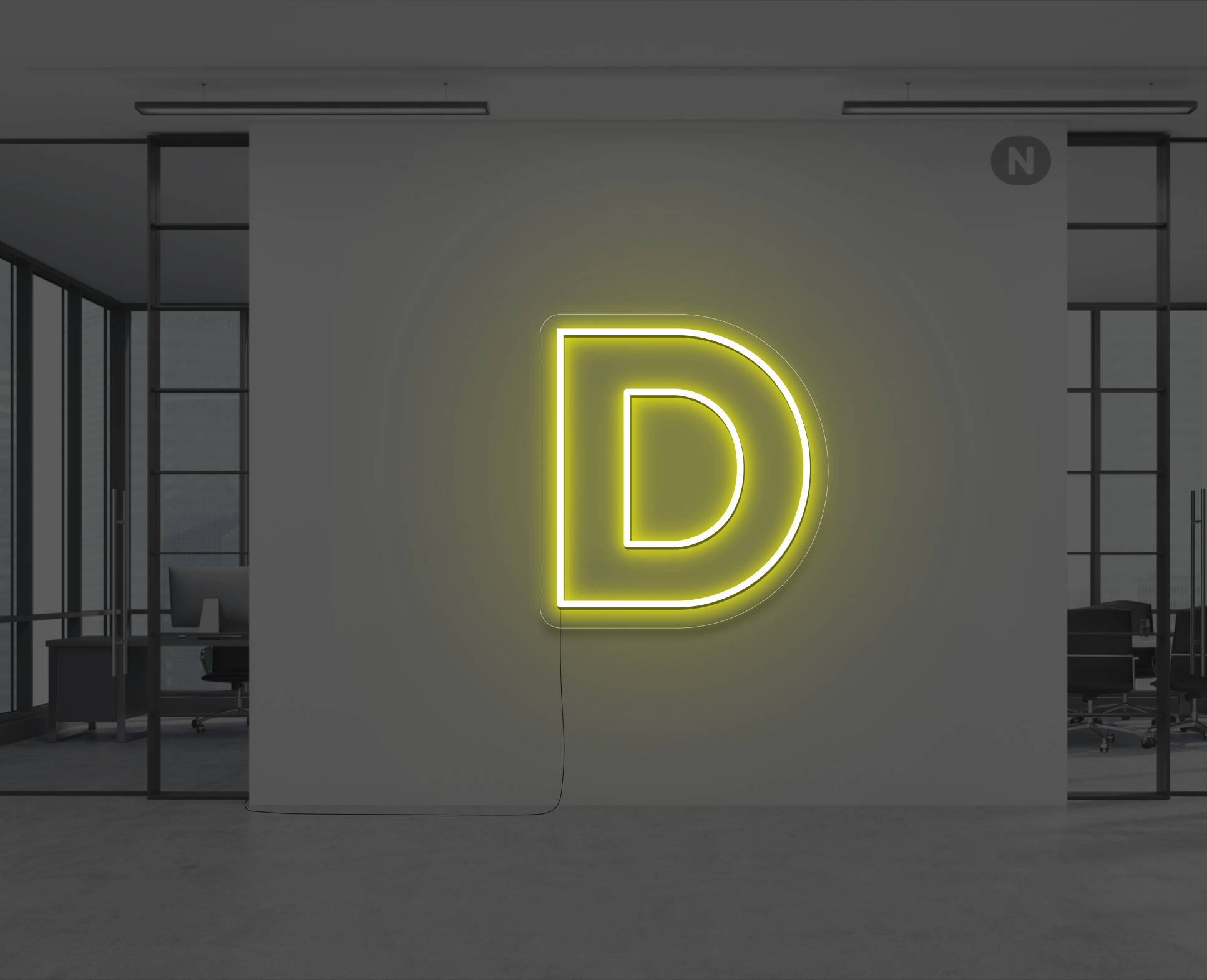 Neon-Buchstabe D