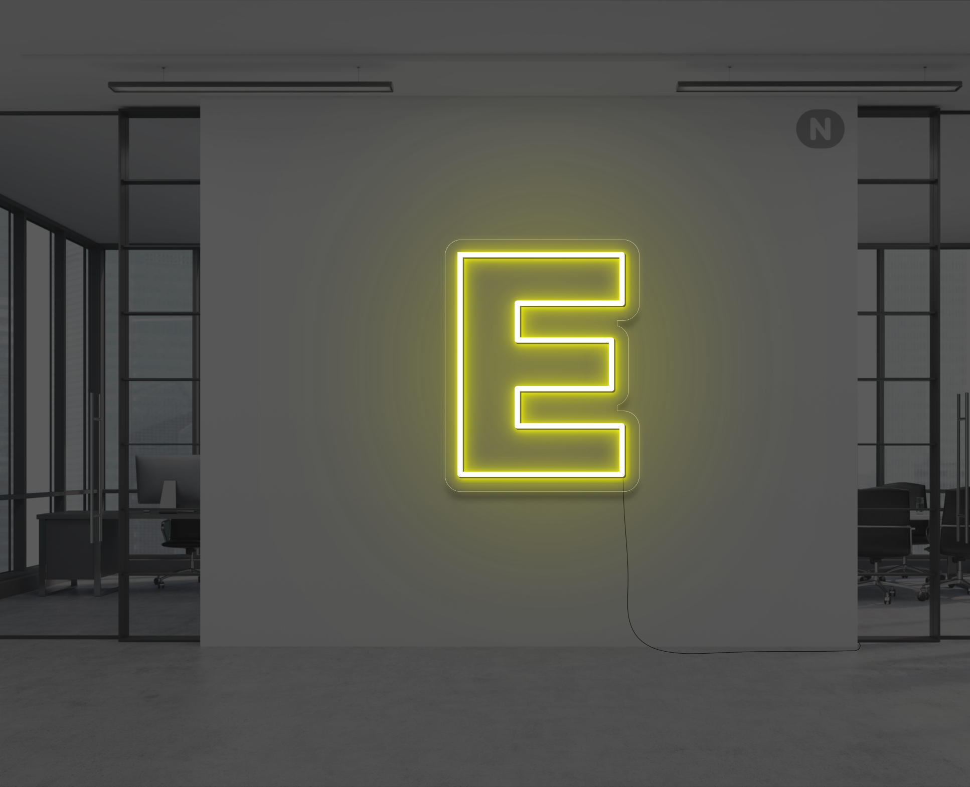 Neon-Buchstabe E