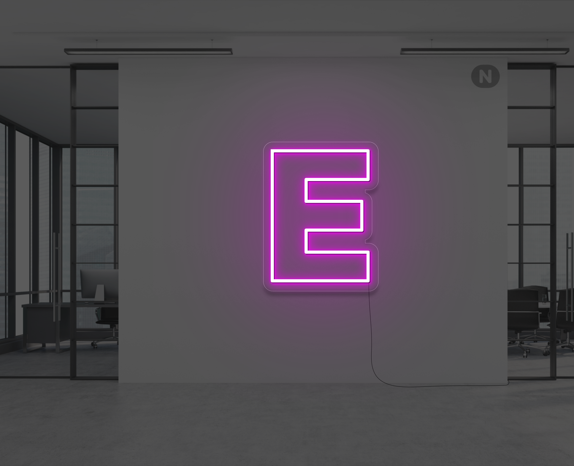 neon-buchstabe-e-rosa