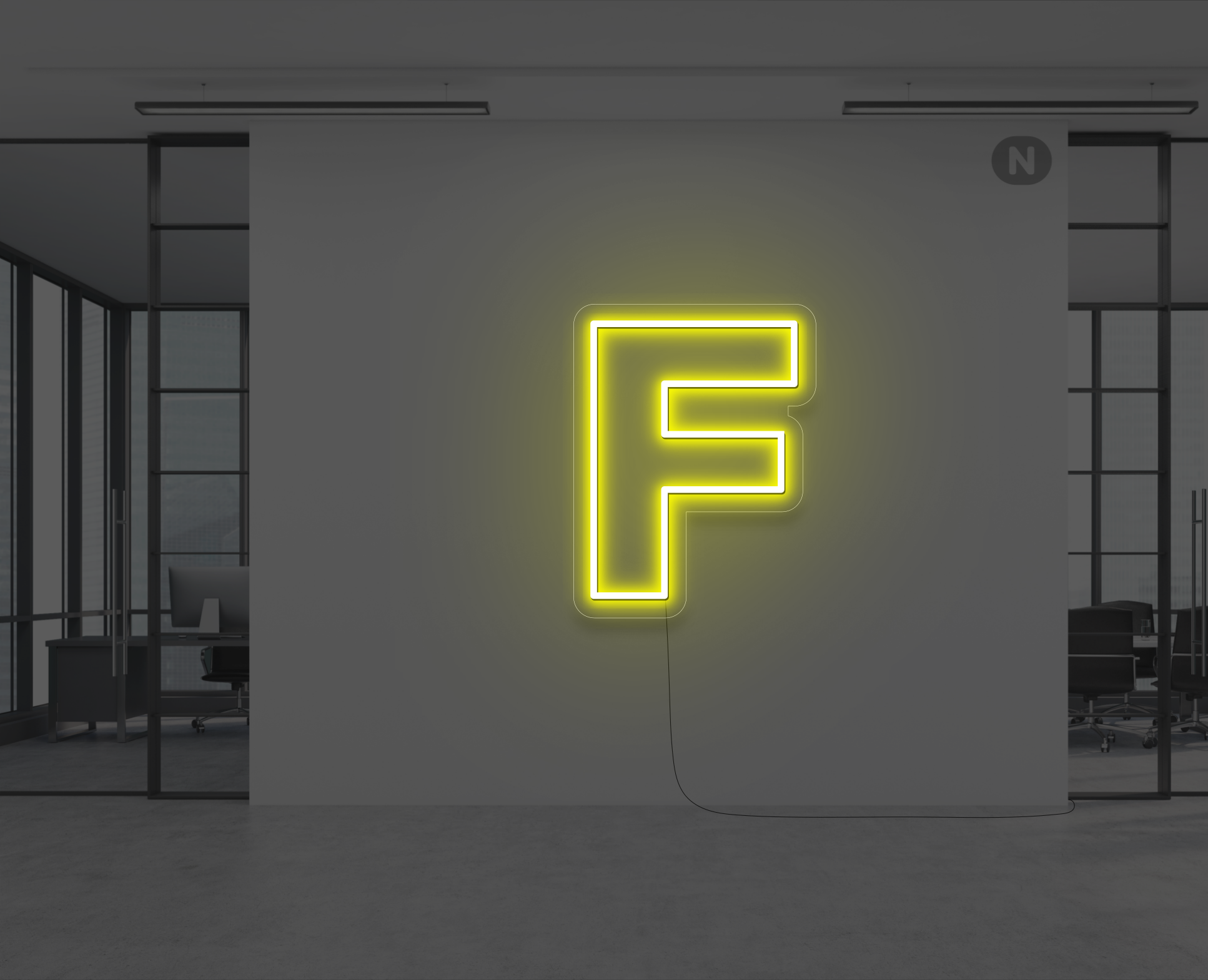Neon-Buchstabe F
