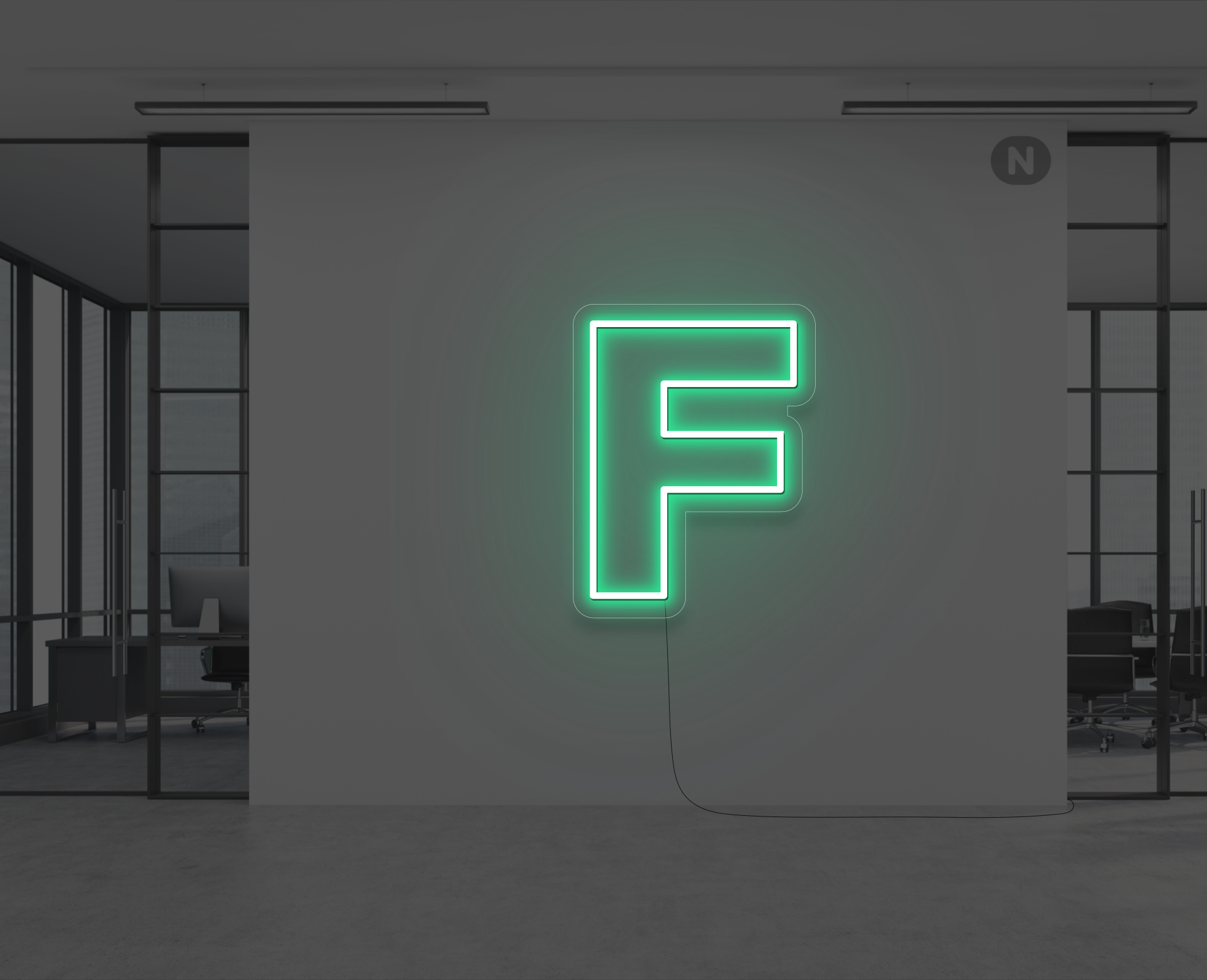 neon-buchstabe-f-grun