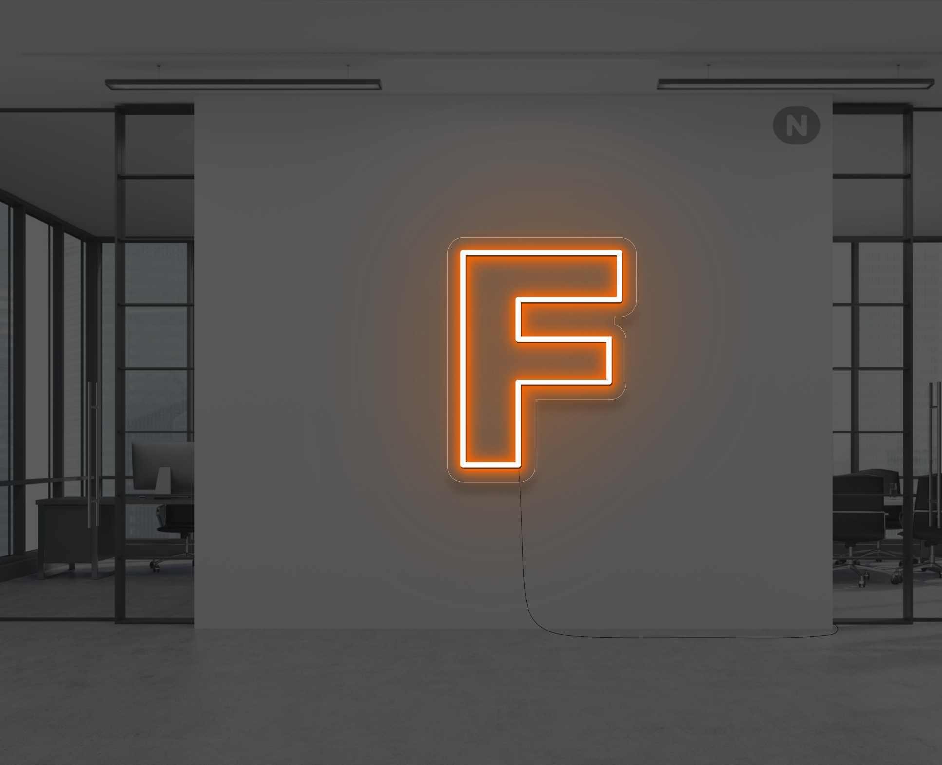 neon-buchstabe-f-orange
