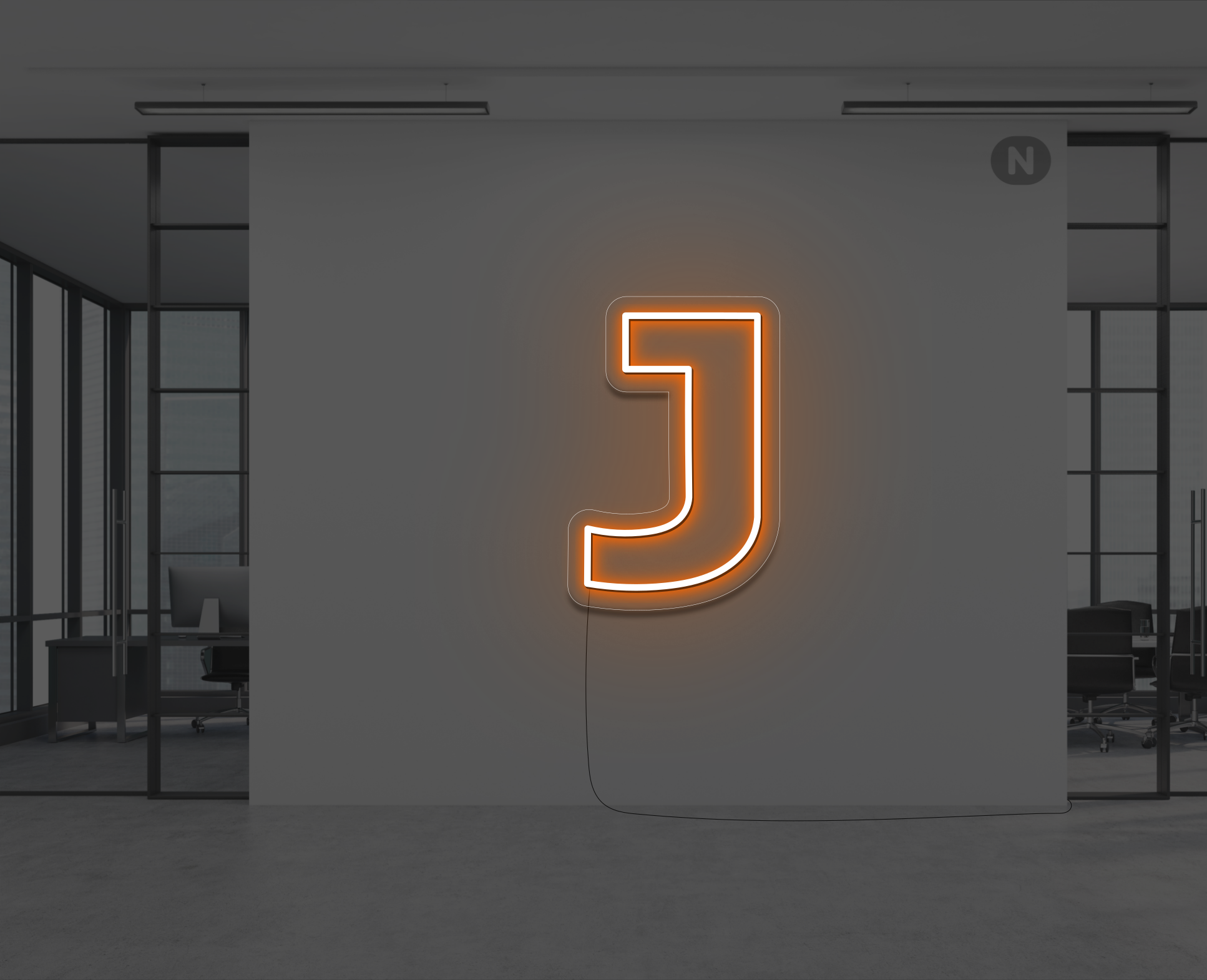 neon-buchstabe-j-orange