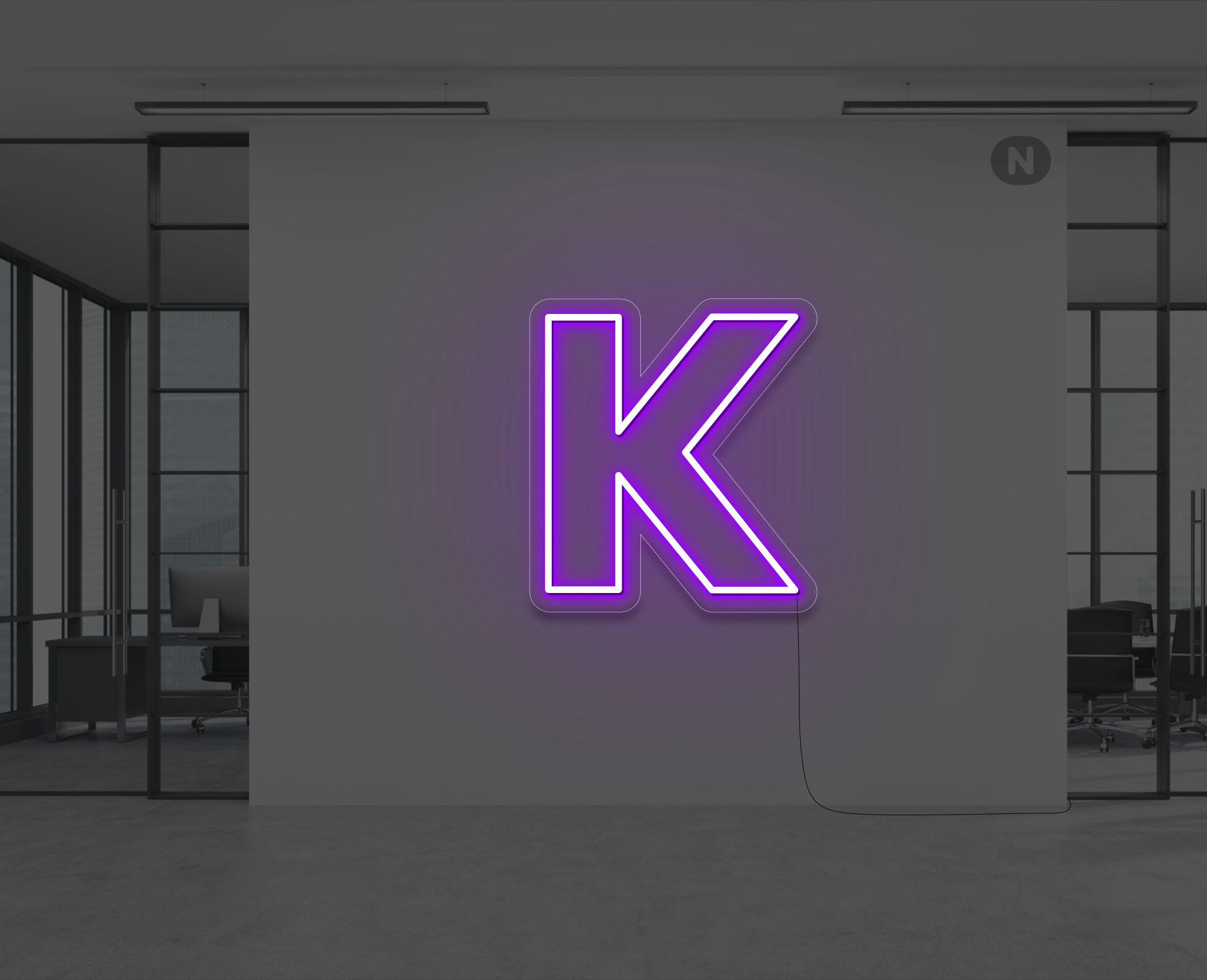 neon-buchstabe-k-lila