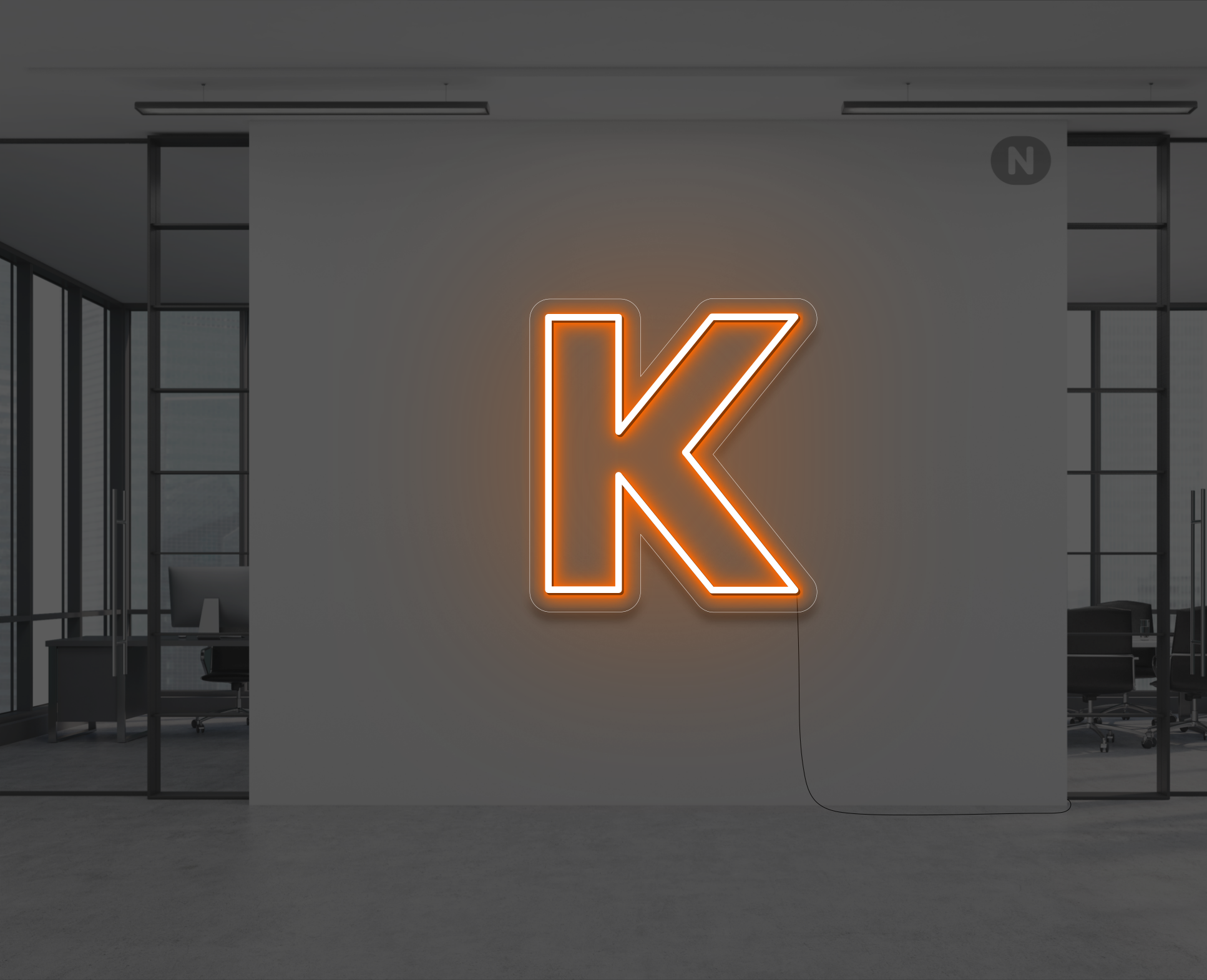 neon-buchstabe-k-orange