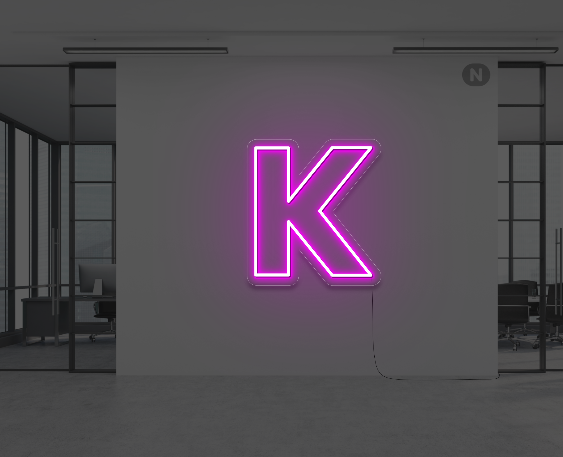 neon-buchstabe-k-rosa