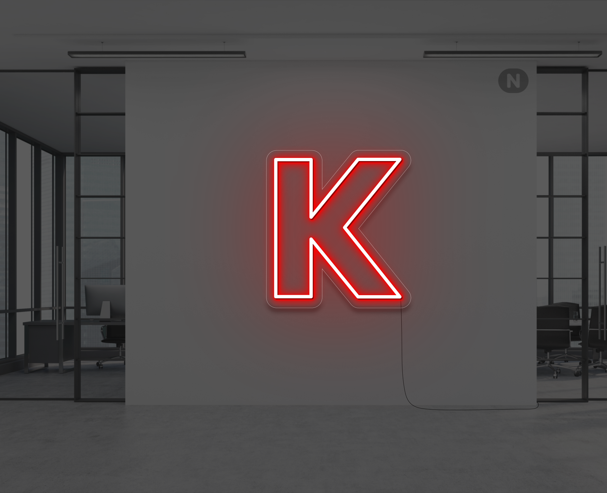 neon-buchstabe-k-rot
