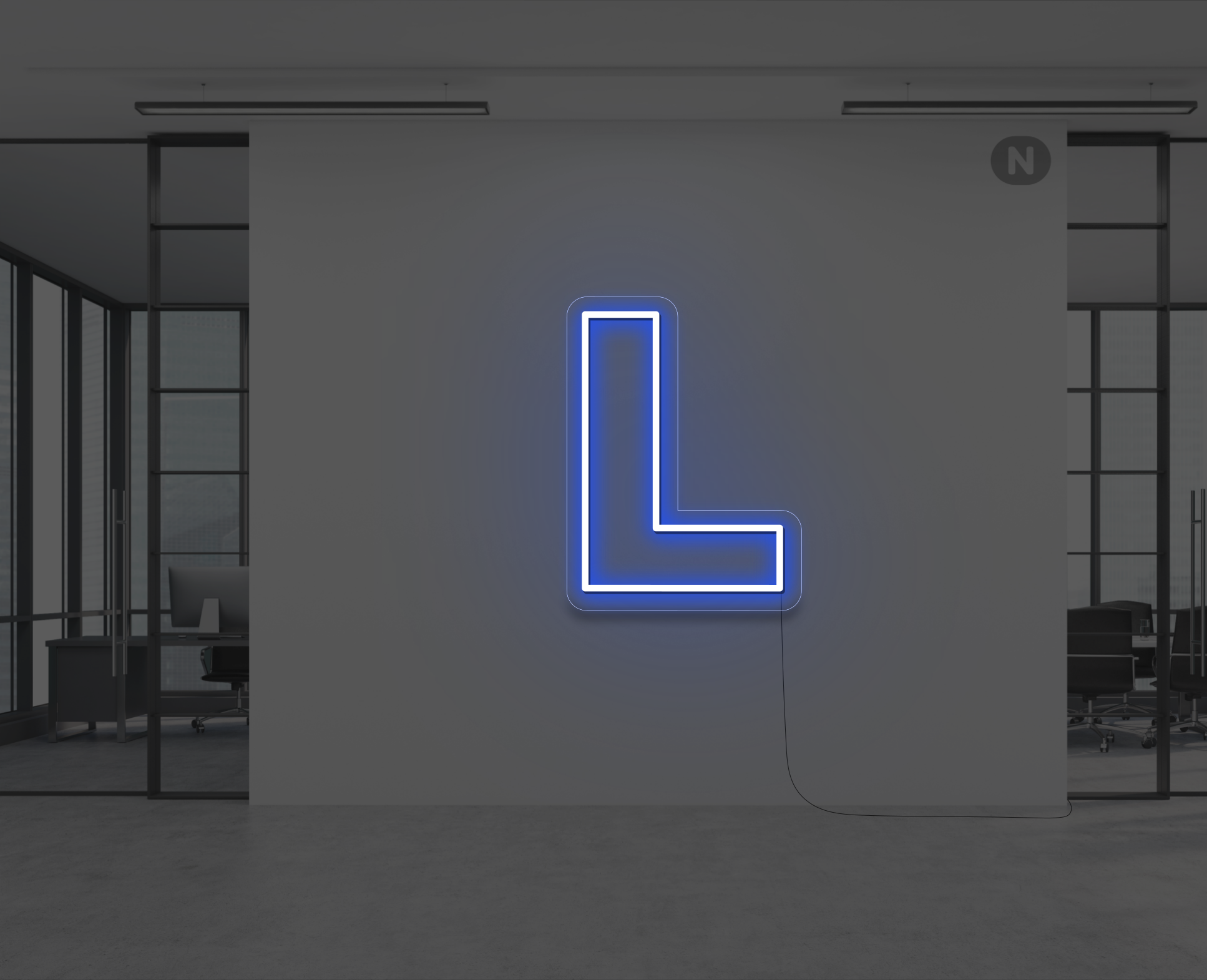 neon-buchstabe-l-blau