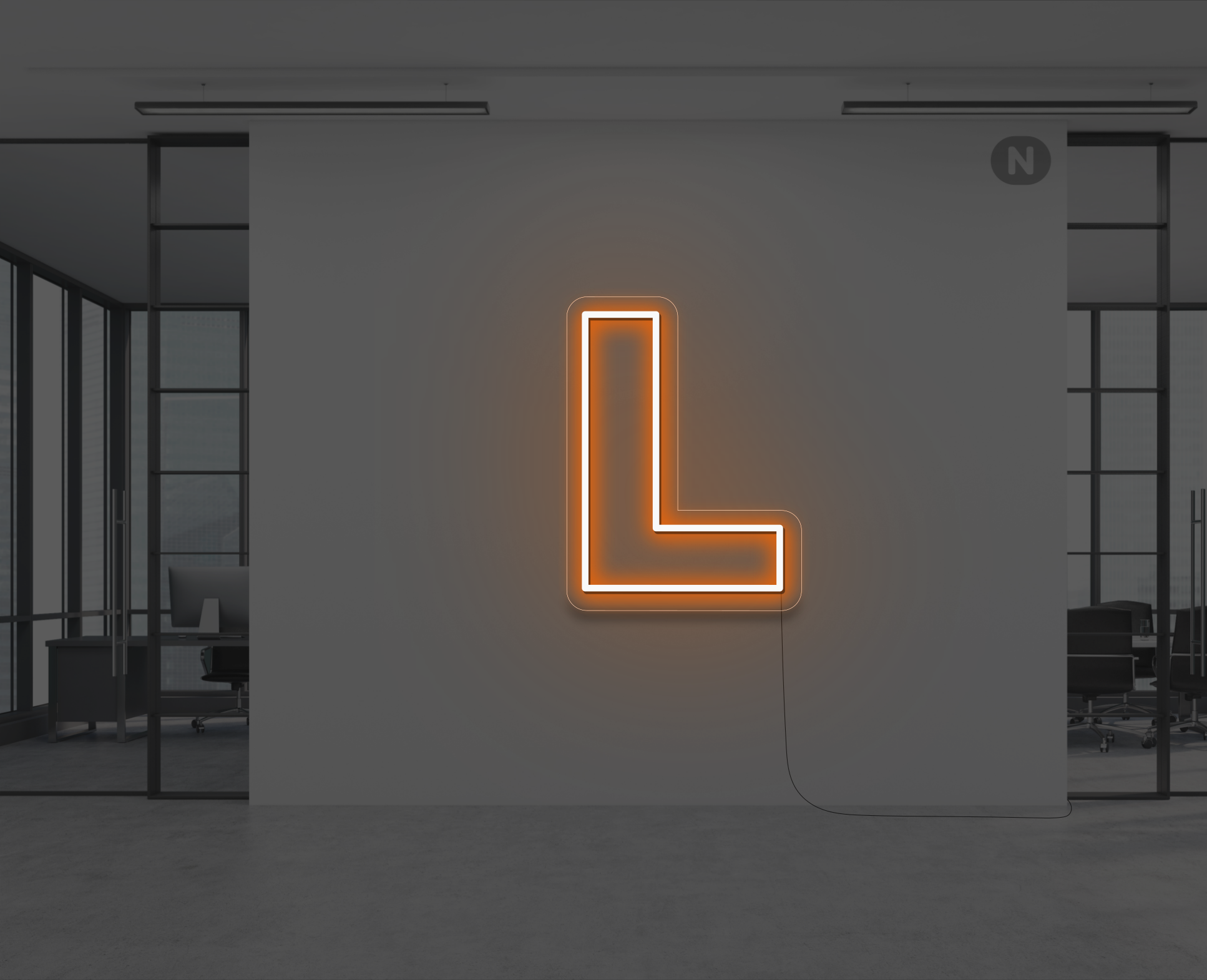neon-buchstabe-l-orange