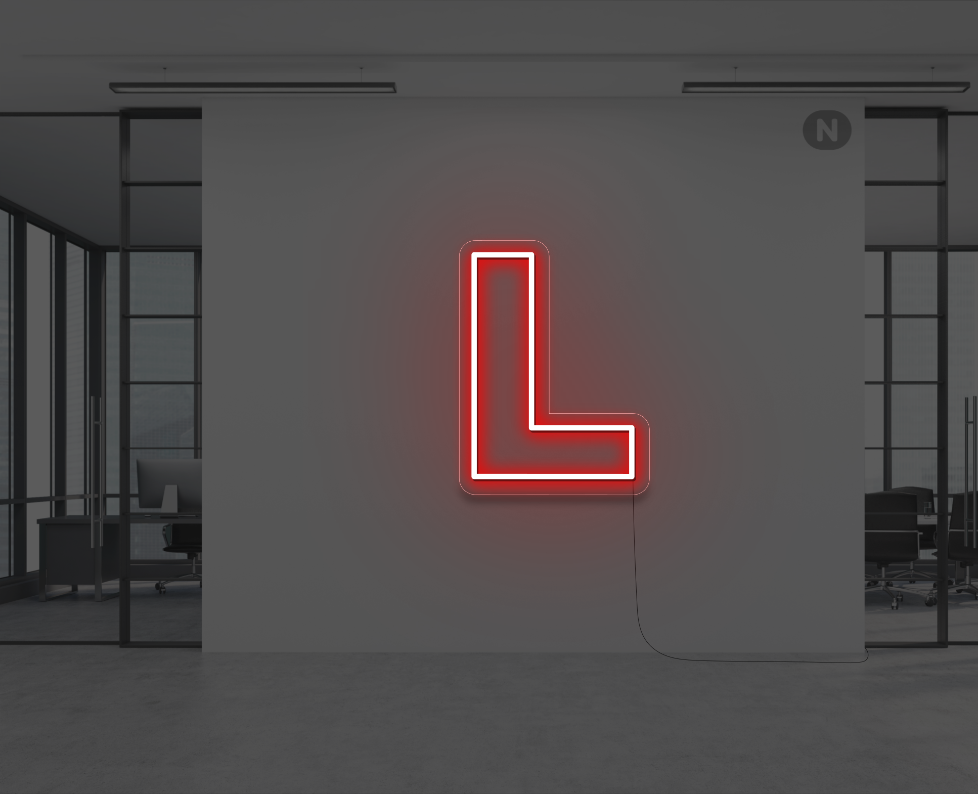 neon-buchstabe-l-rot