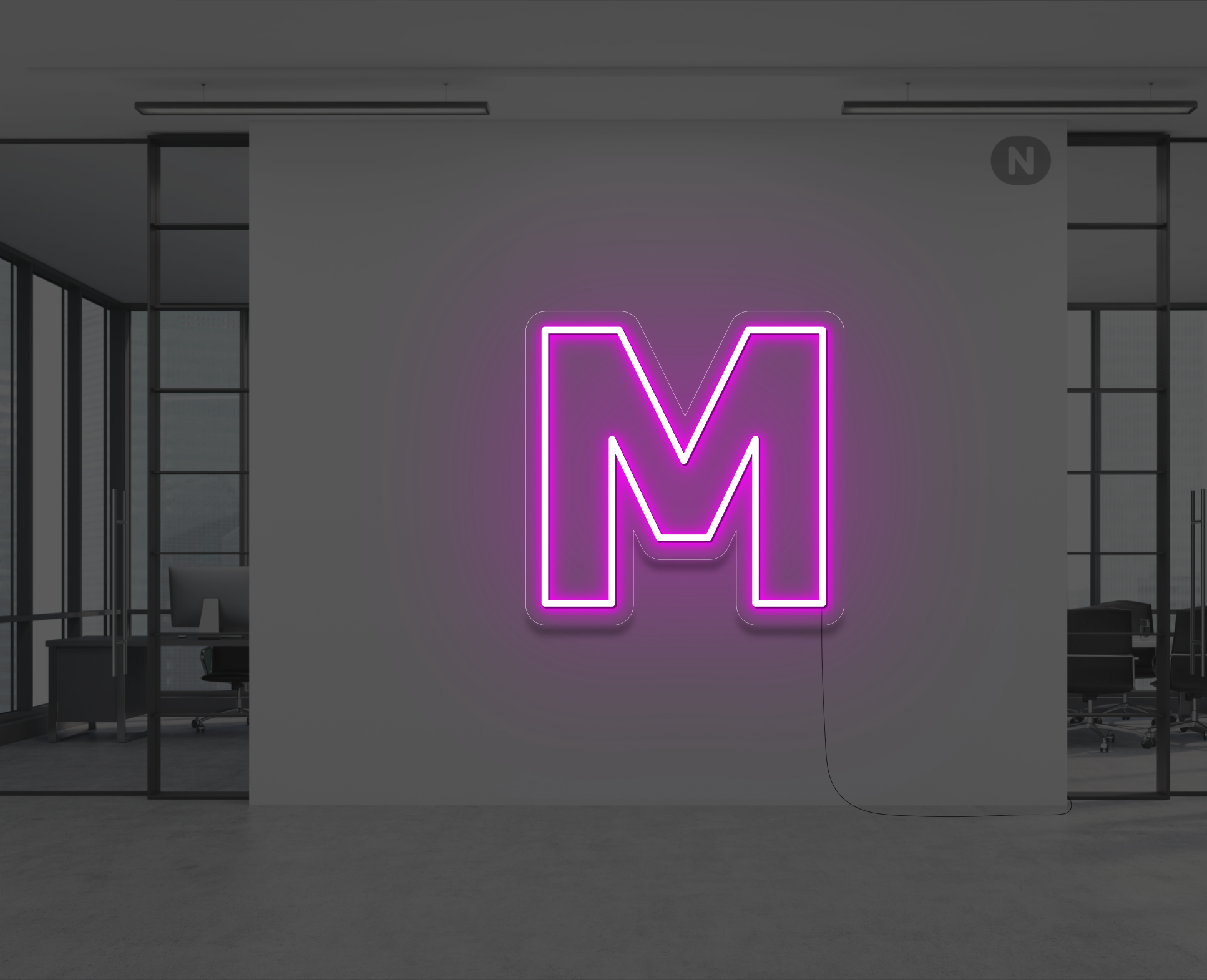 neon-buchstabe-m-rosa