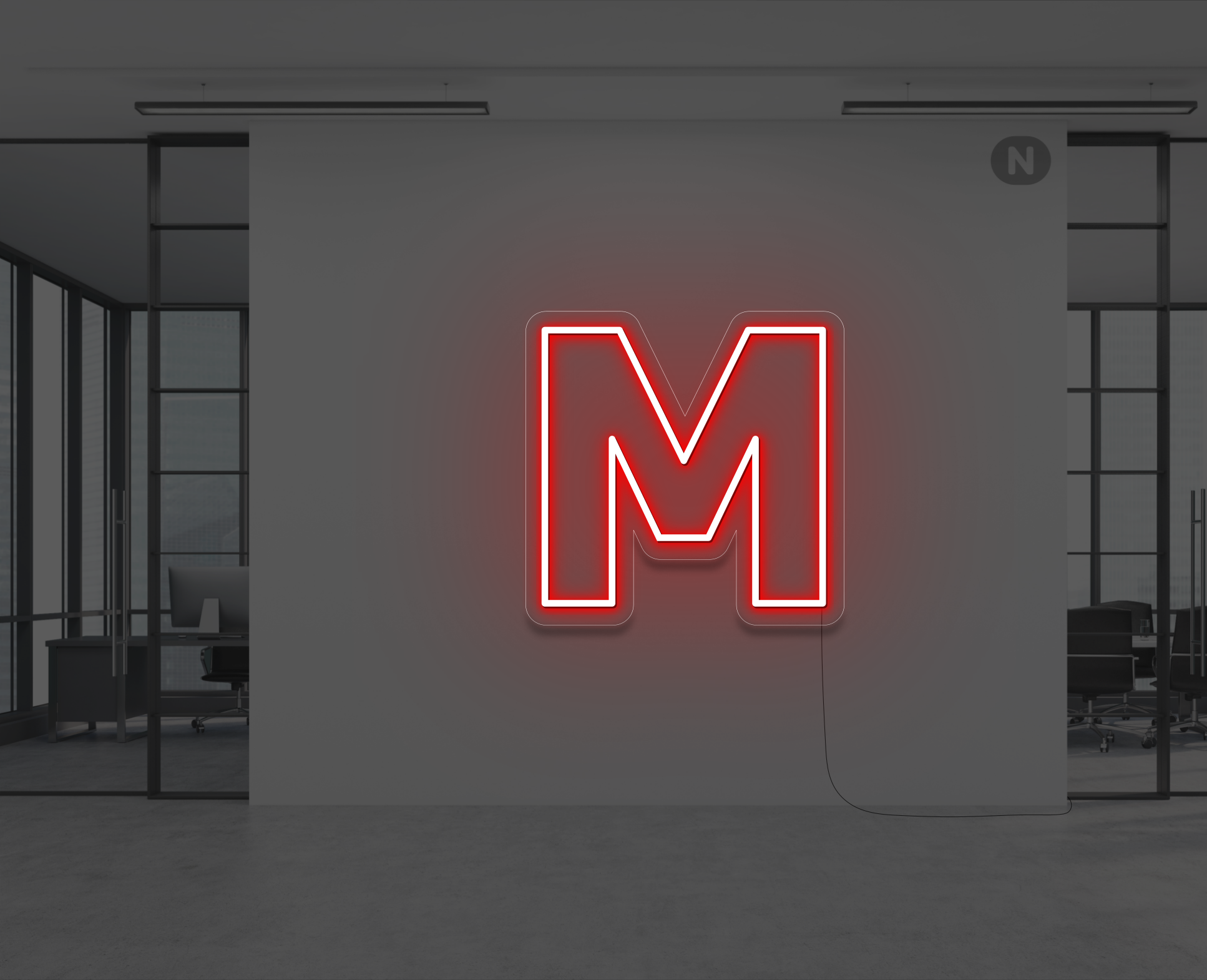 neon-buchstabe-m-rot