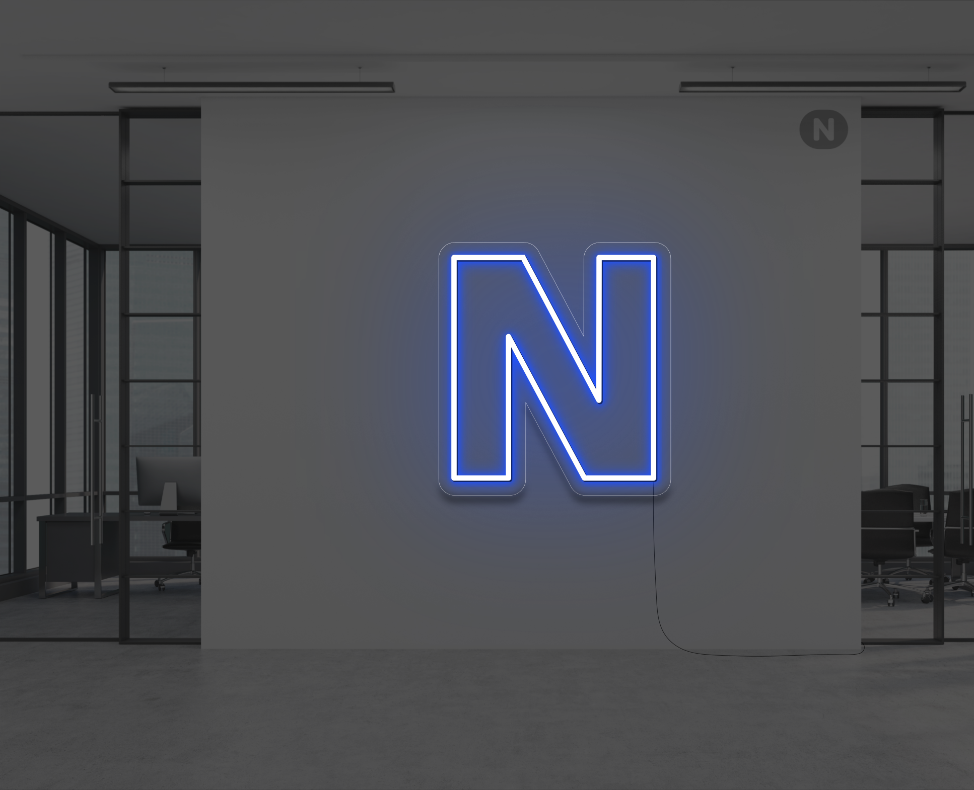neon-buchstabe-n-blau