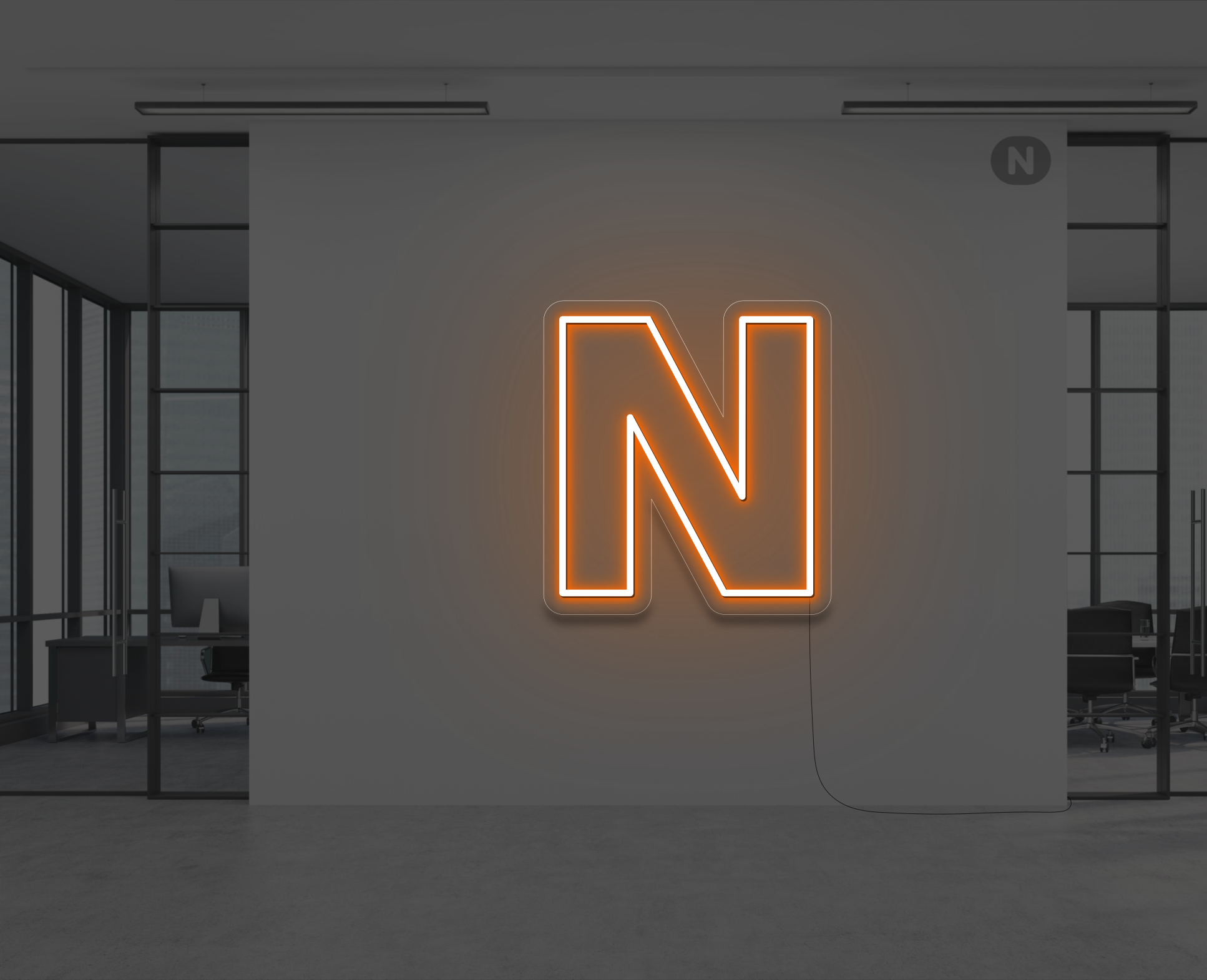 neon-buchstabe-n-orange