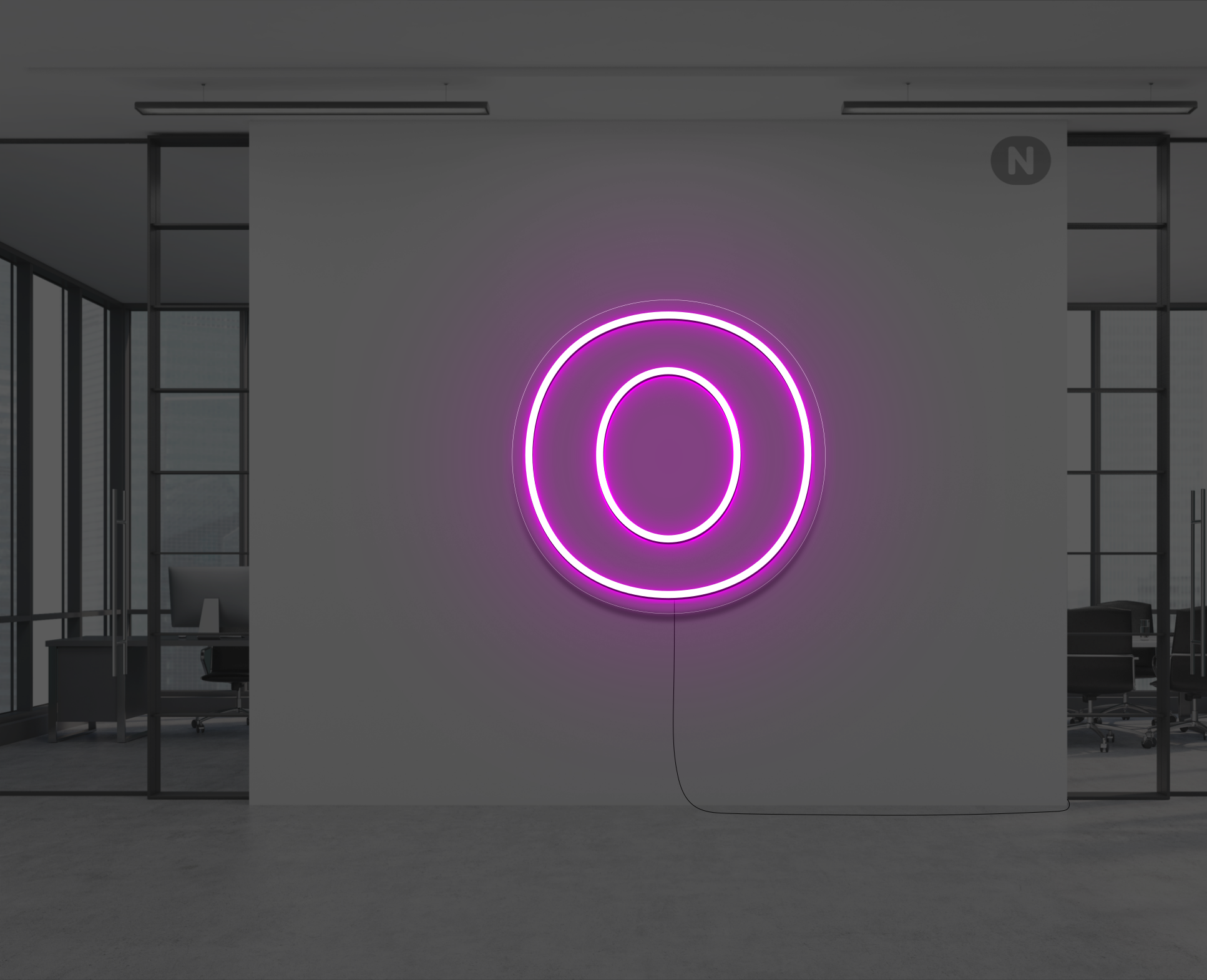 neon-buchstabe-o-rosa