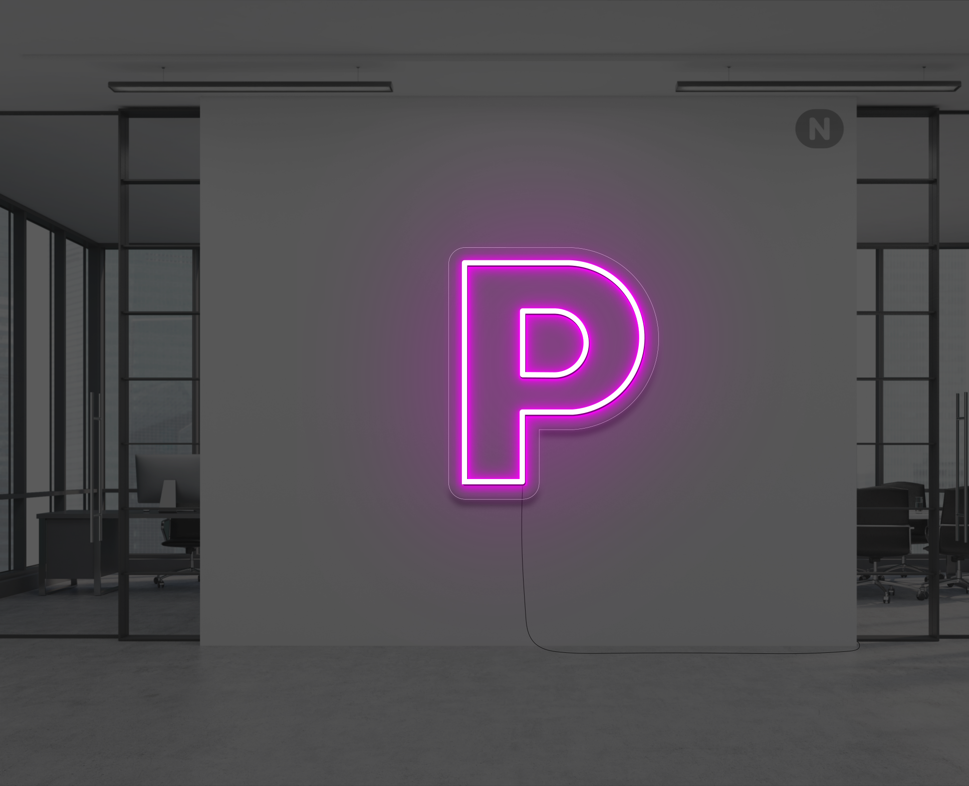 neon-buchstabe-p-rosa