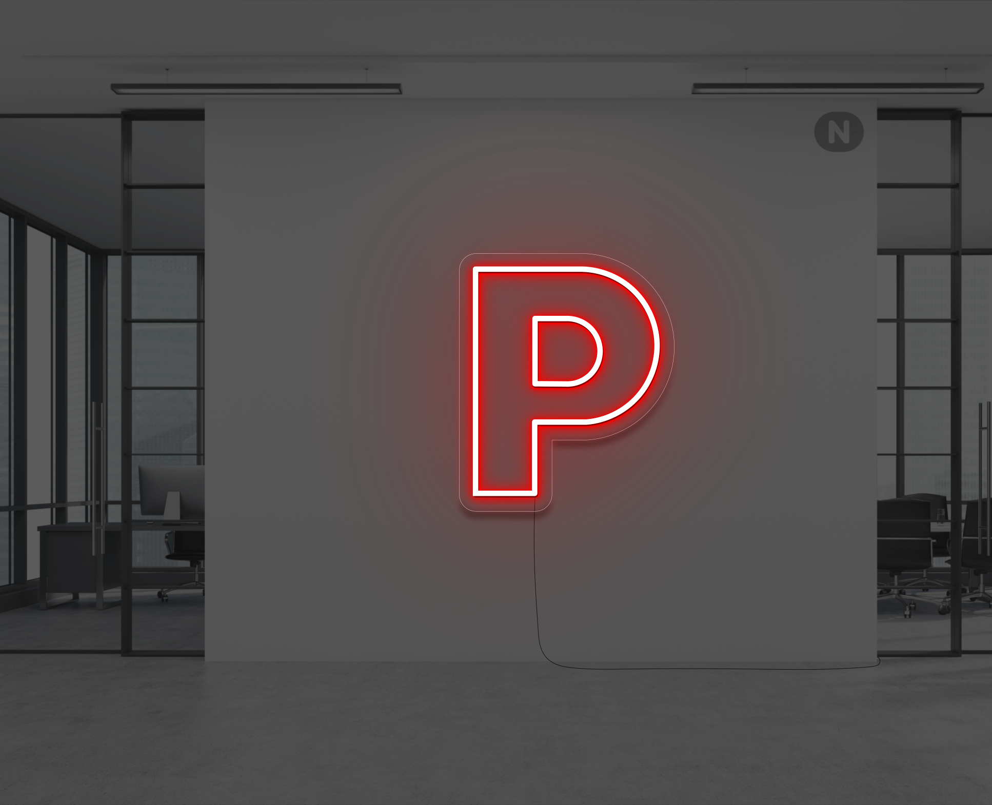 neon-buchstabe-p-rot