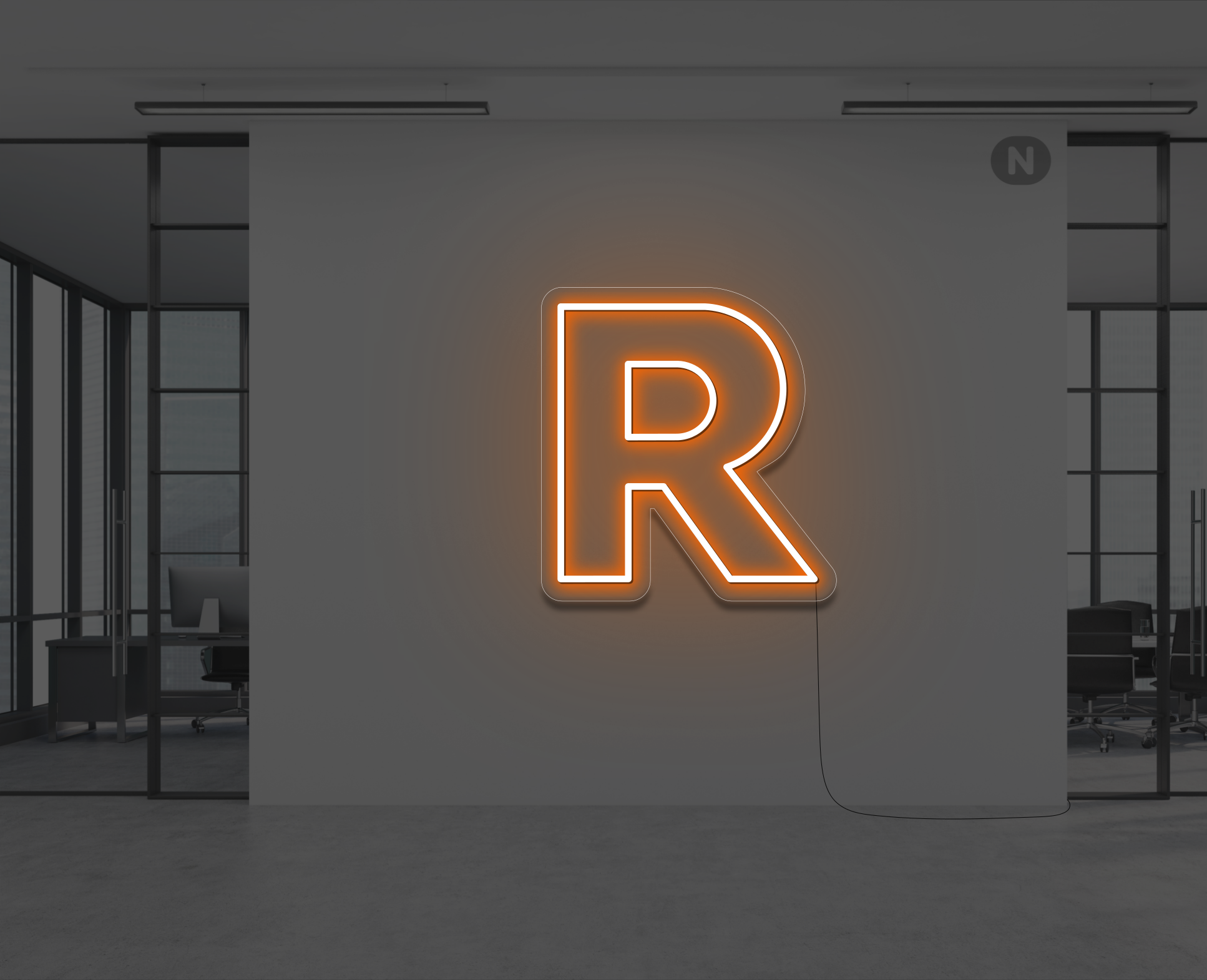 neon-buchstabe-r-orange