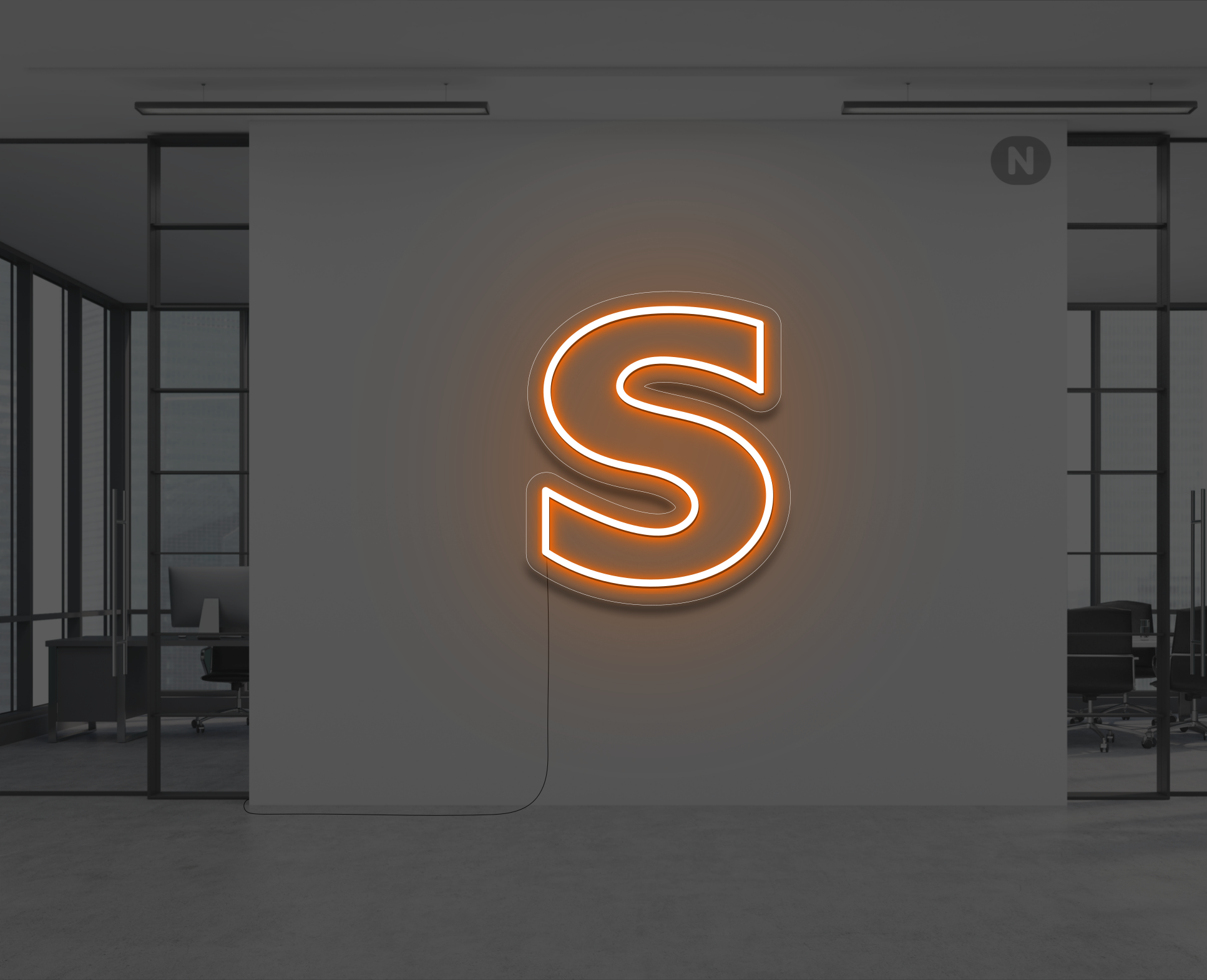 neon-buchstabe-s-orange