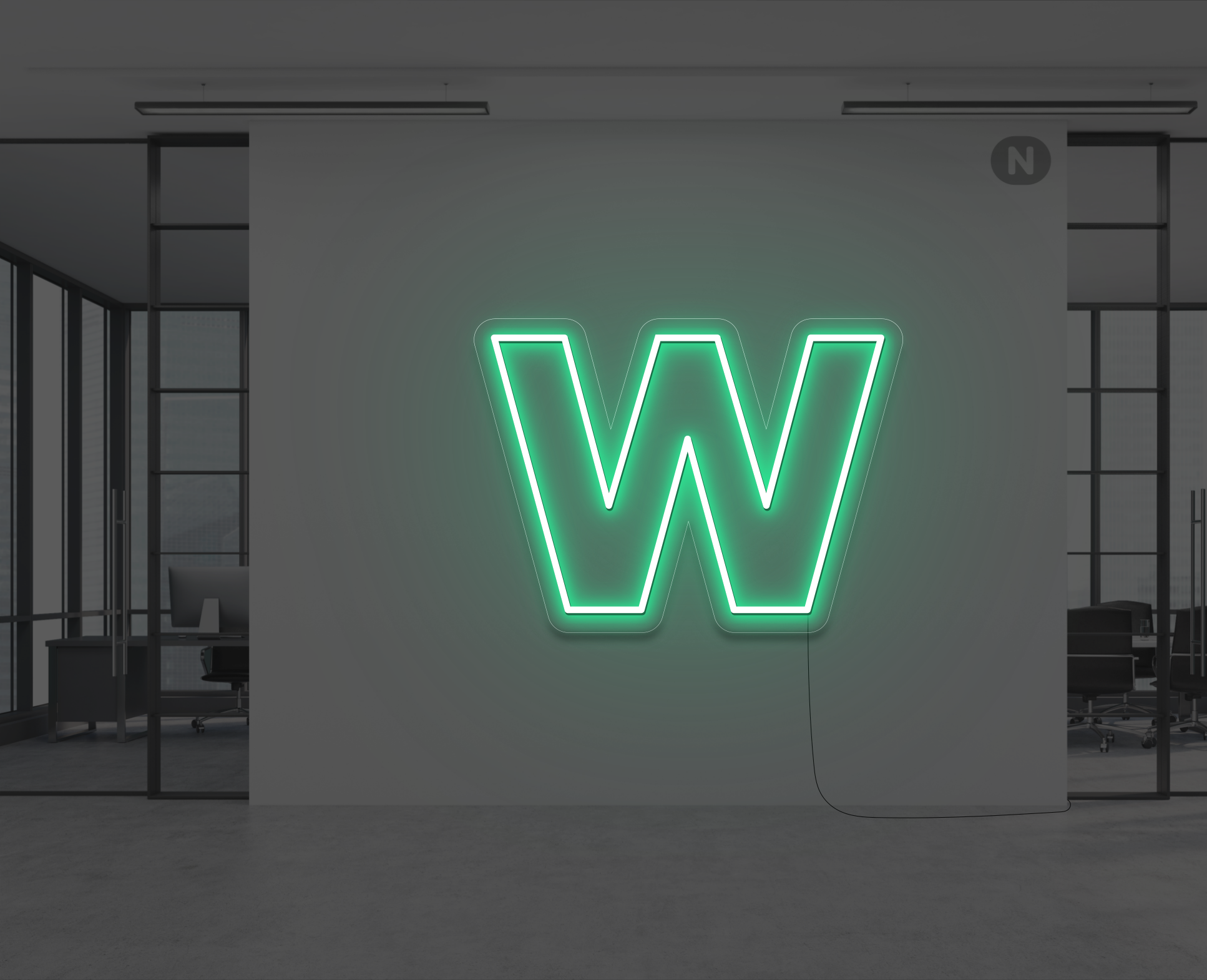 neon-buchstabe-w-grun