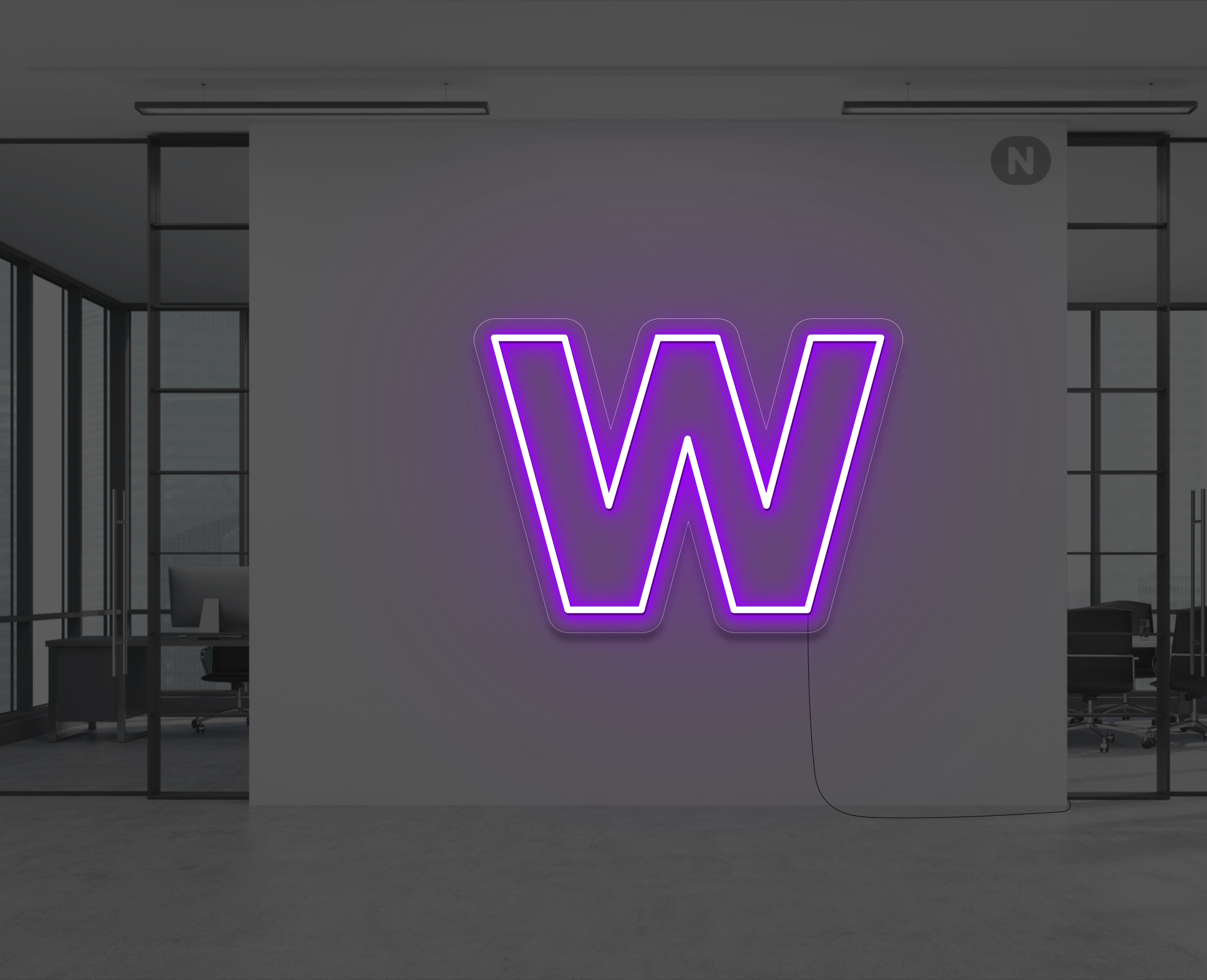 neon-buchstabe-w-lila