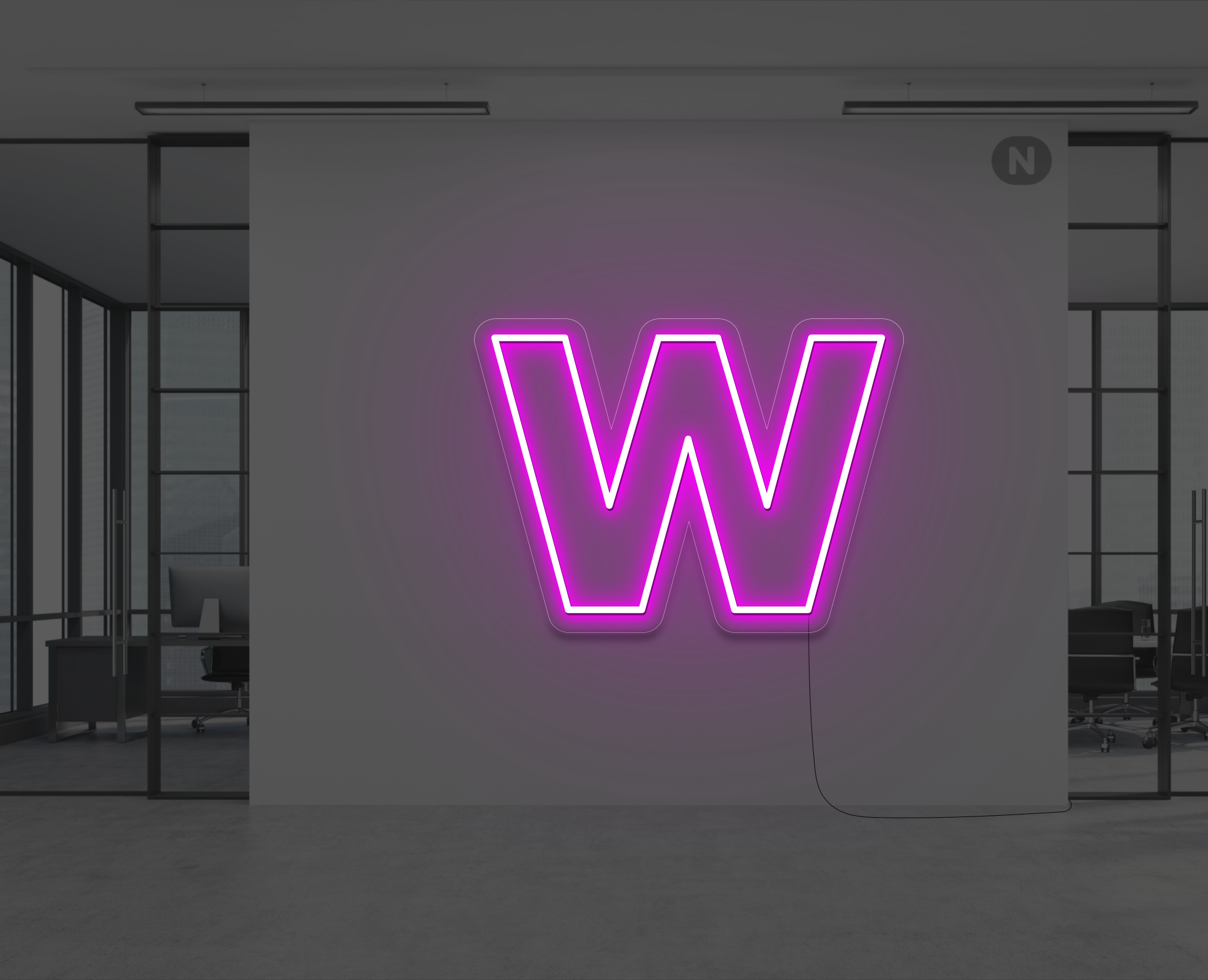 neon-buchstabe-w-rosa