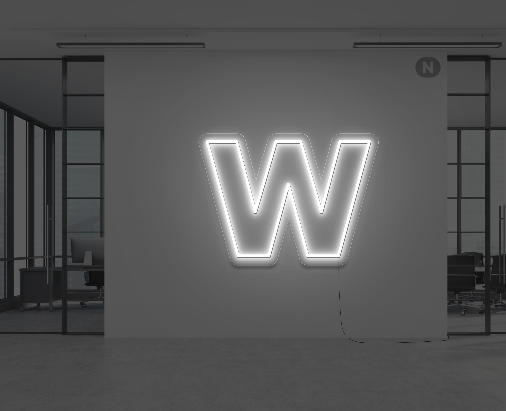 neon-buchstabe-w-weiss