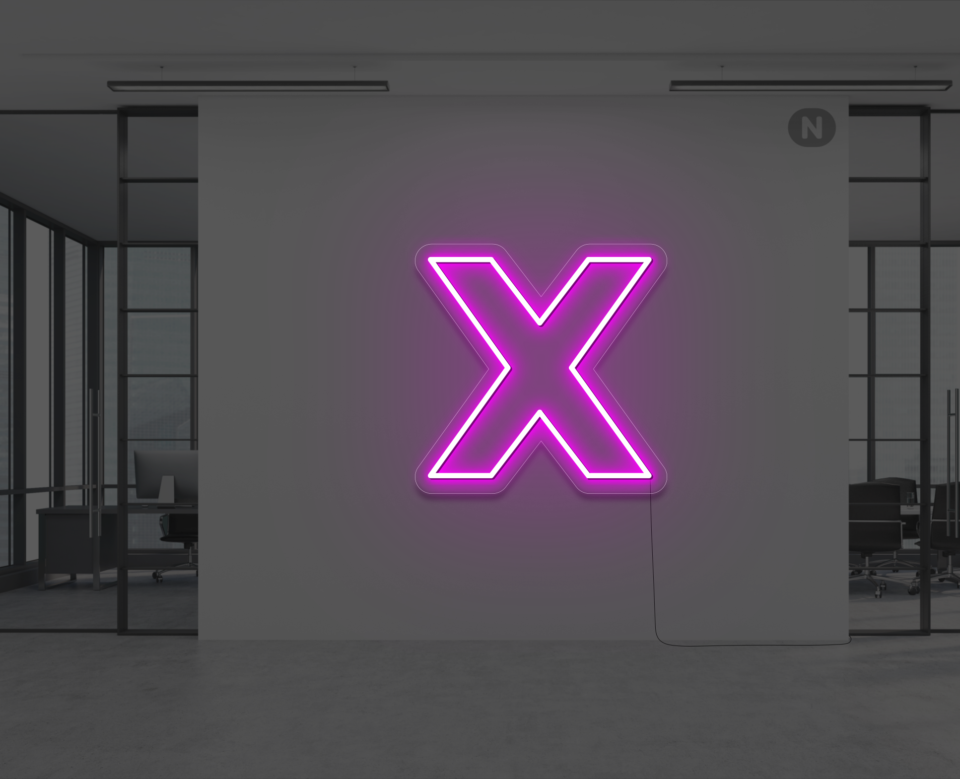 neon-buchstabe-x-rosa